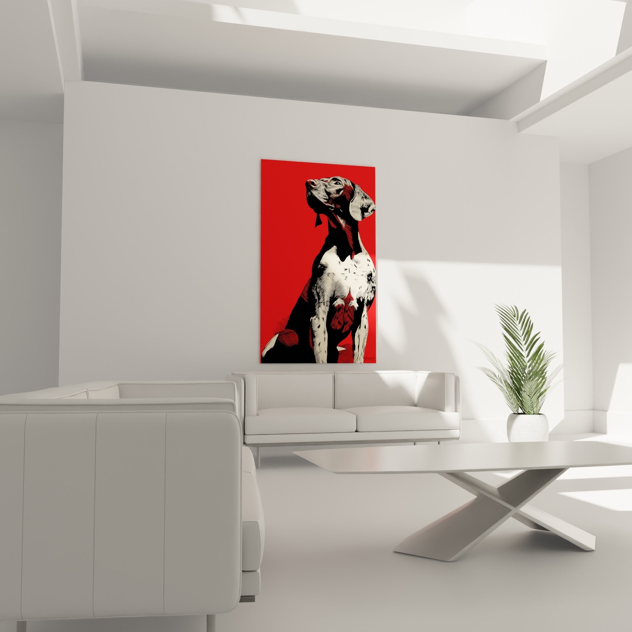 Détail portrait Braque Allemand technique hachures graphiques pelage noir blanc texture artistique