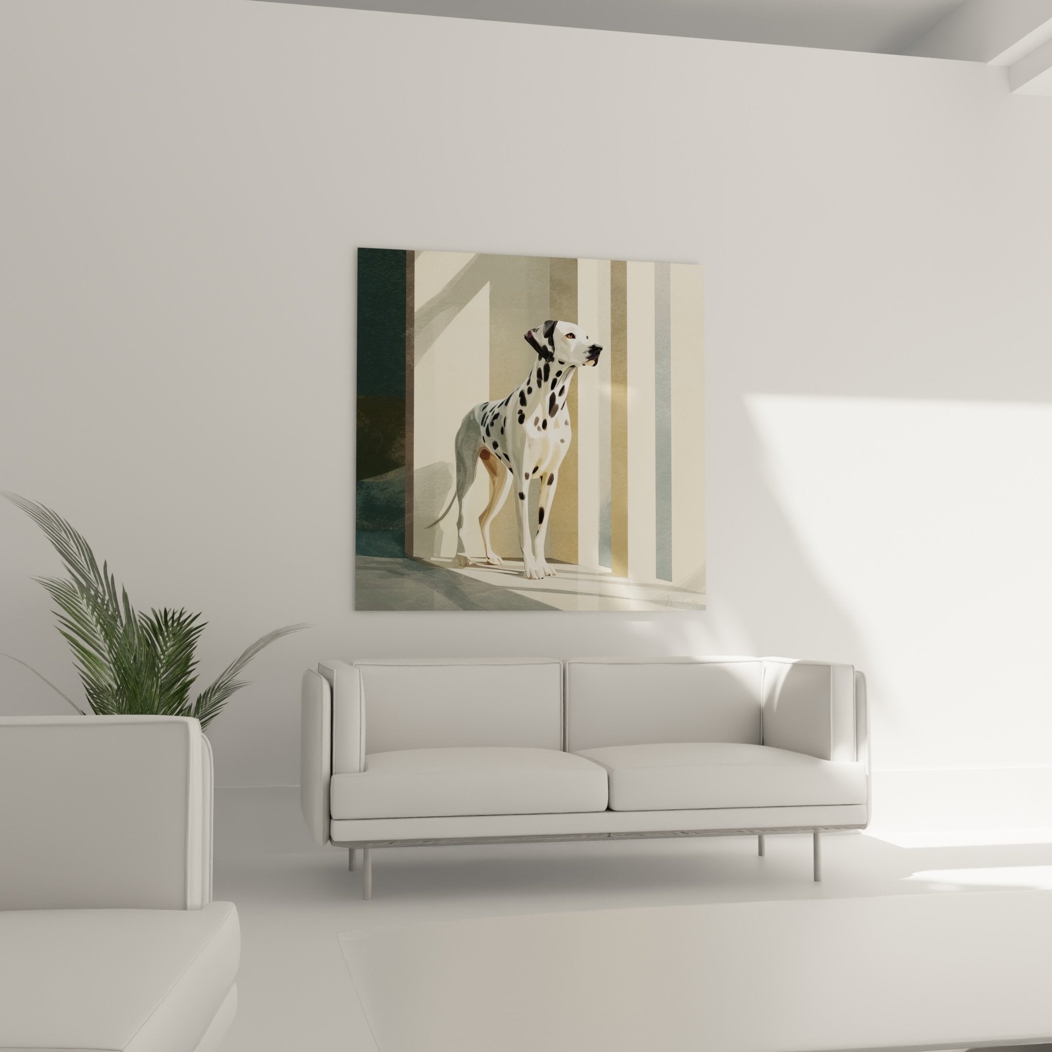 Detail dalmatien portrait noble regard expressif pelage blanc taches noires precises