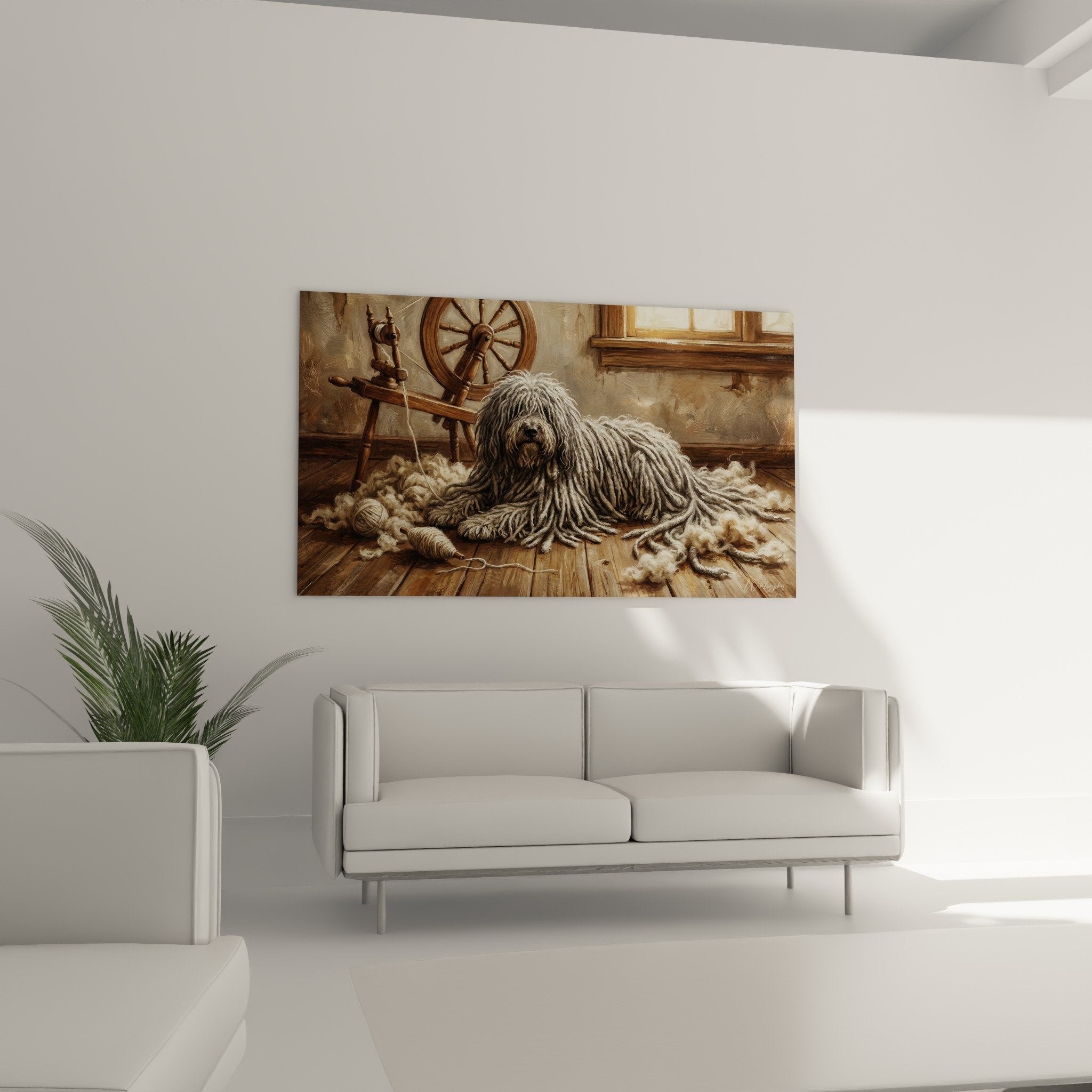 Detail puli aux cordelettes grises blanches entoure pelotes laine fils emmeles texture