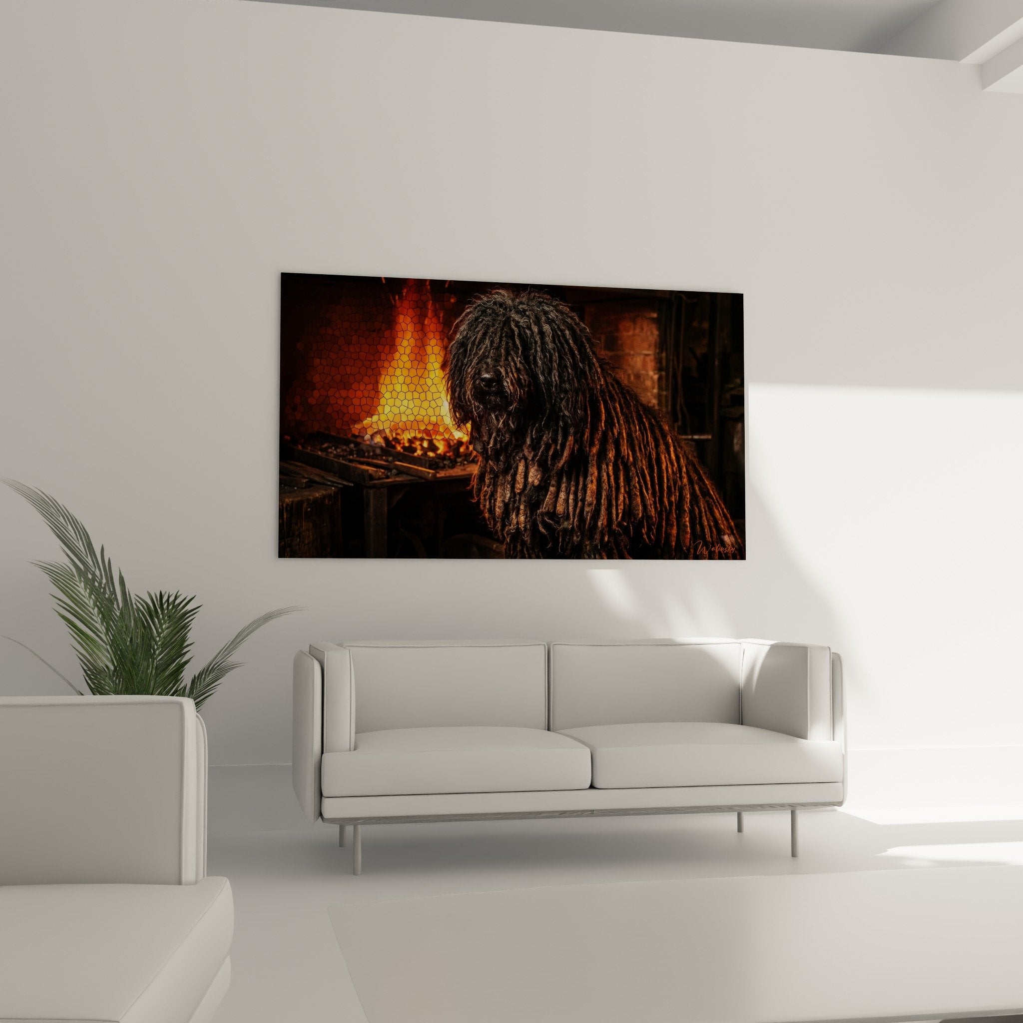Détail gros plan puli pelage dreadlocks cordes naturelles chien berger hongrois