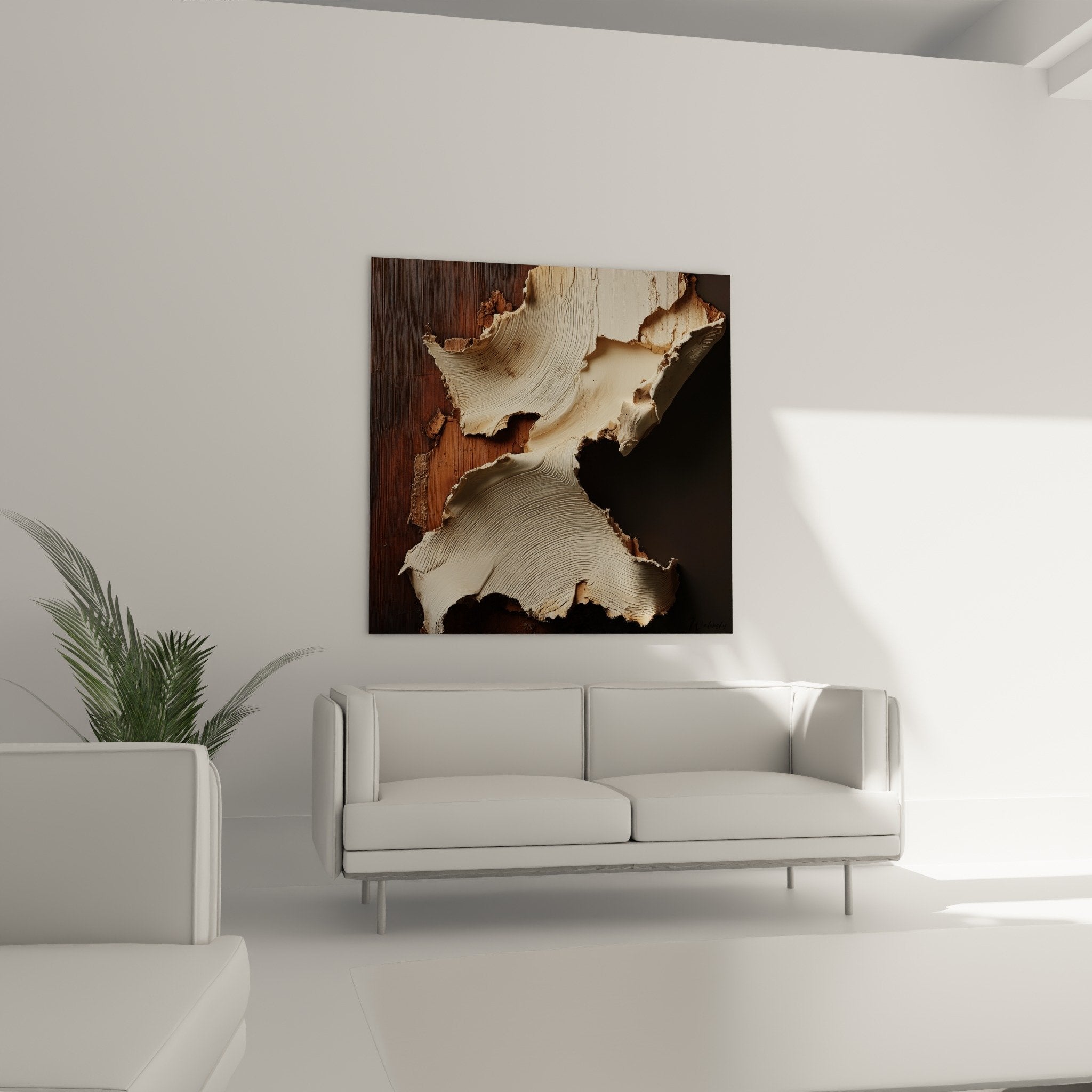 organic relief sculpture detail beige brown textured feng shui northeast