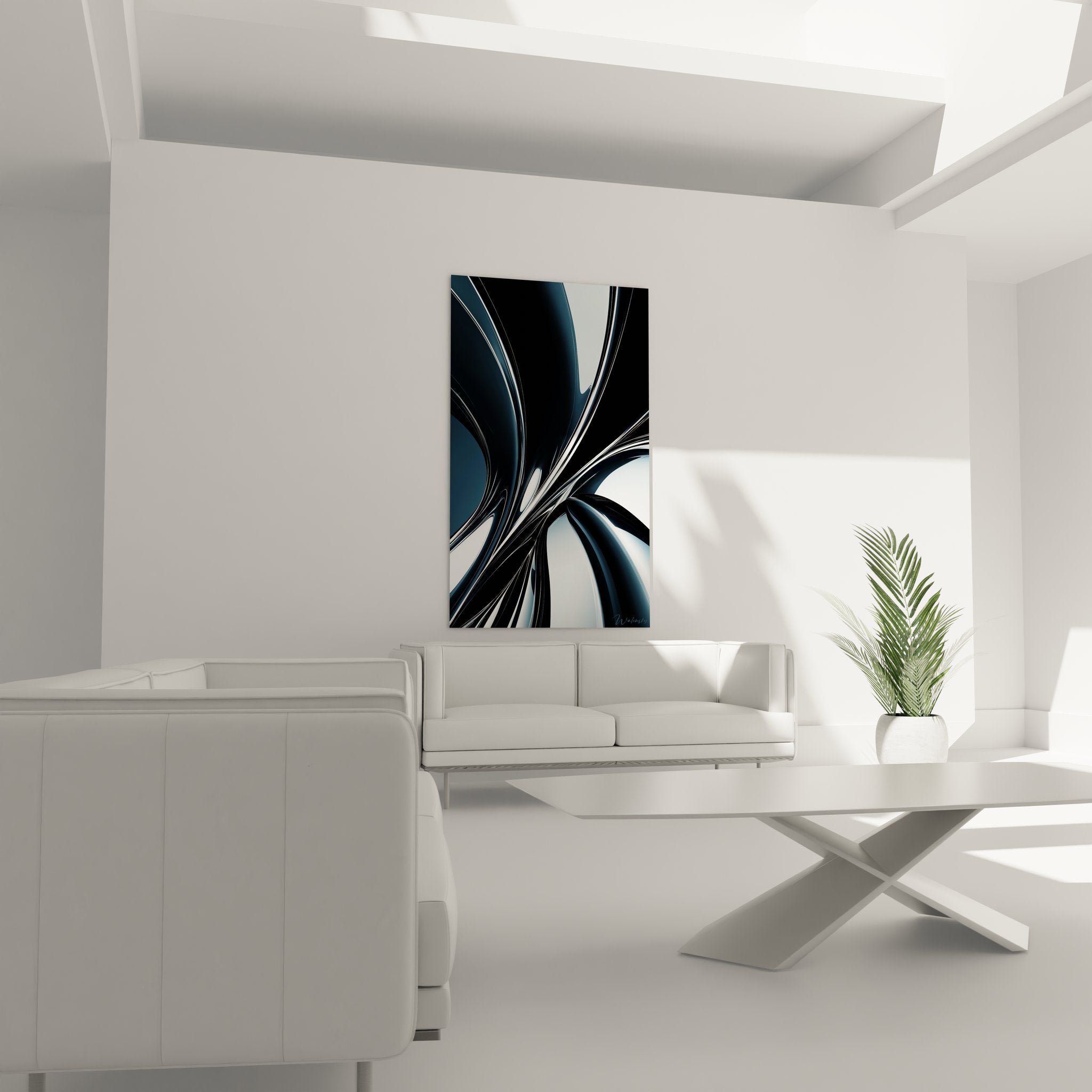 Détail spirale métallique argentée - Gros plan texture chromée et reflets brillants tableau abstrait