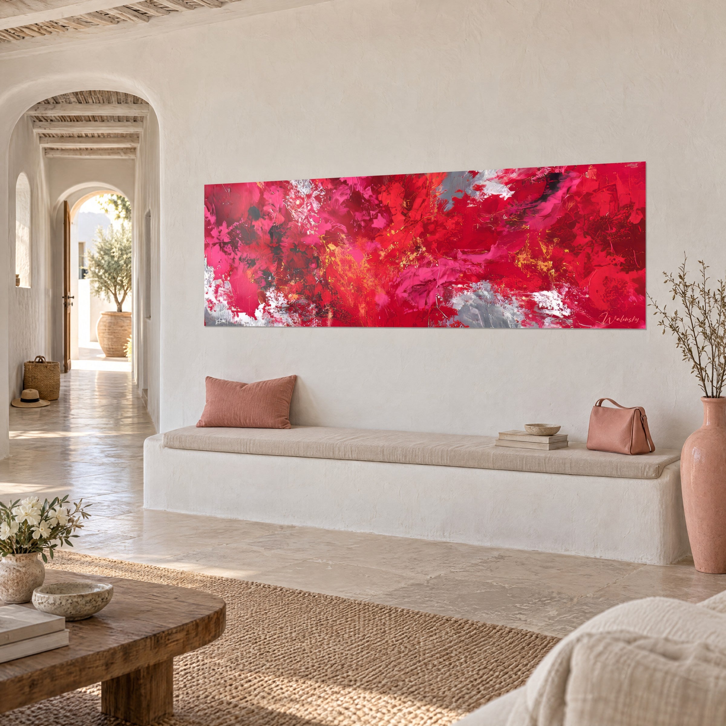 Abstract Red Expressionist Painting - Carmine Explosion