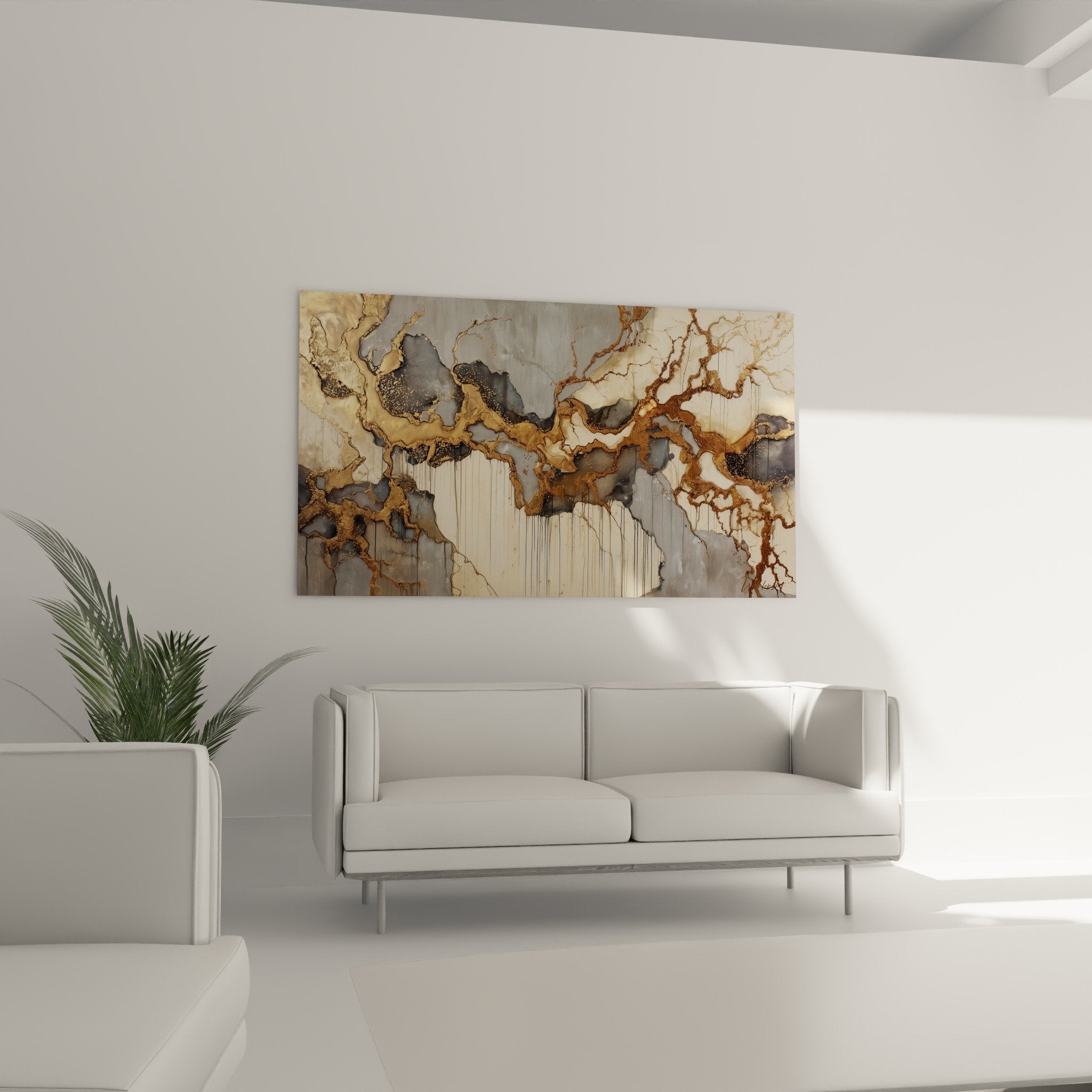 Abstract painting detail organic textures beige gold feng shui fluid materials contemporary