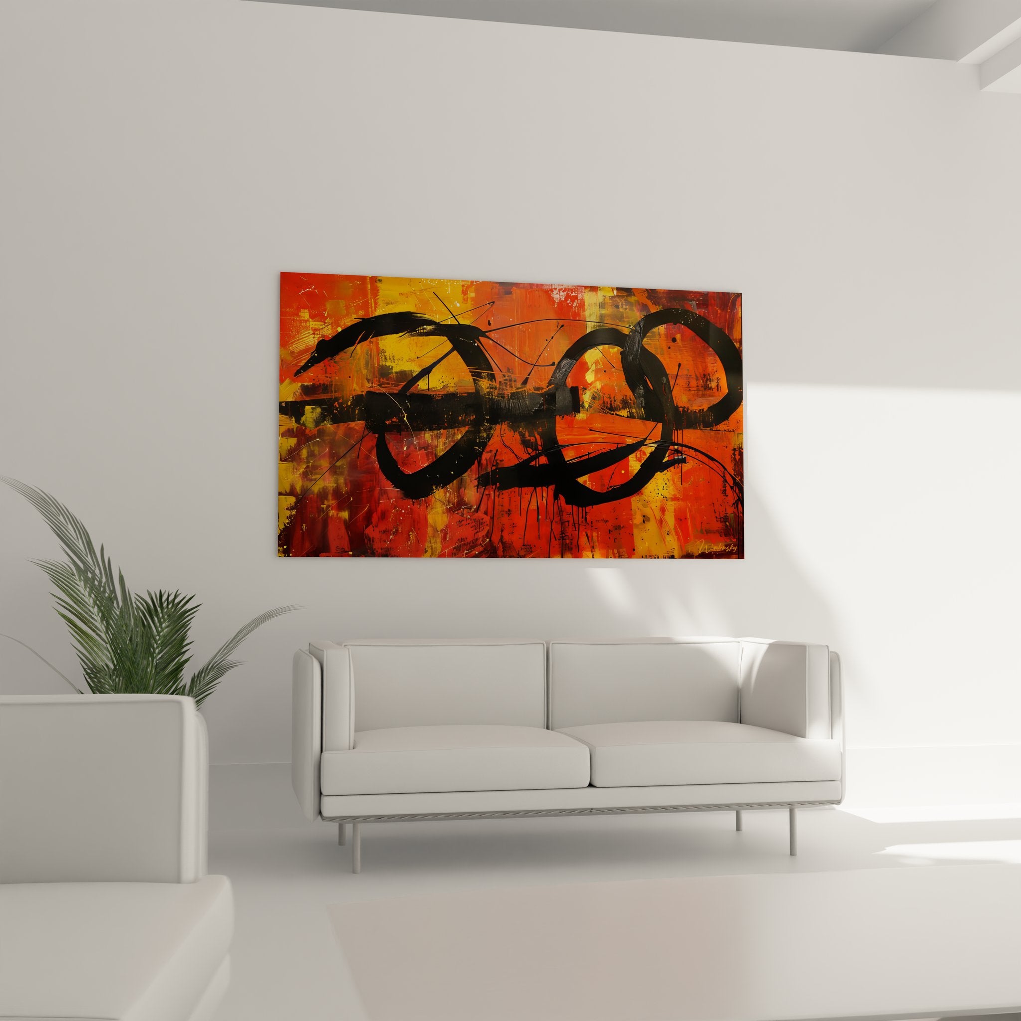 Détail gros plan tableau expressionniste texture peinture noire gestuelle abstraction contemporaine