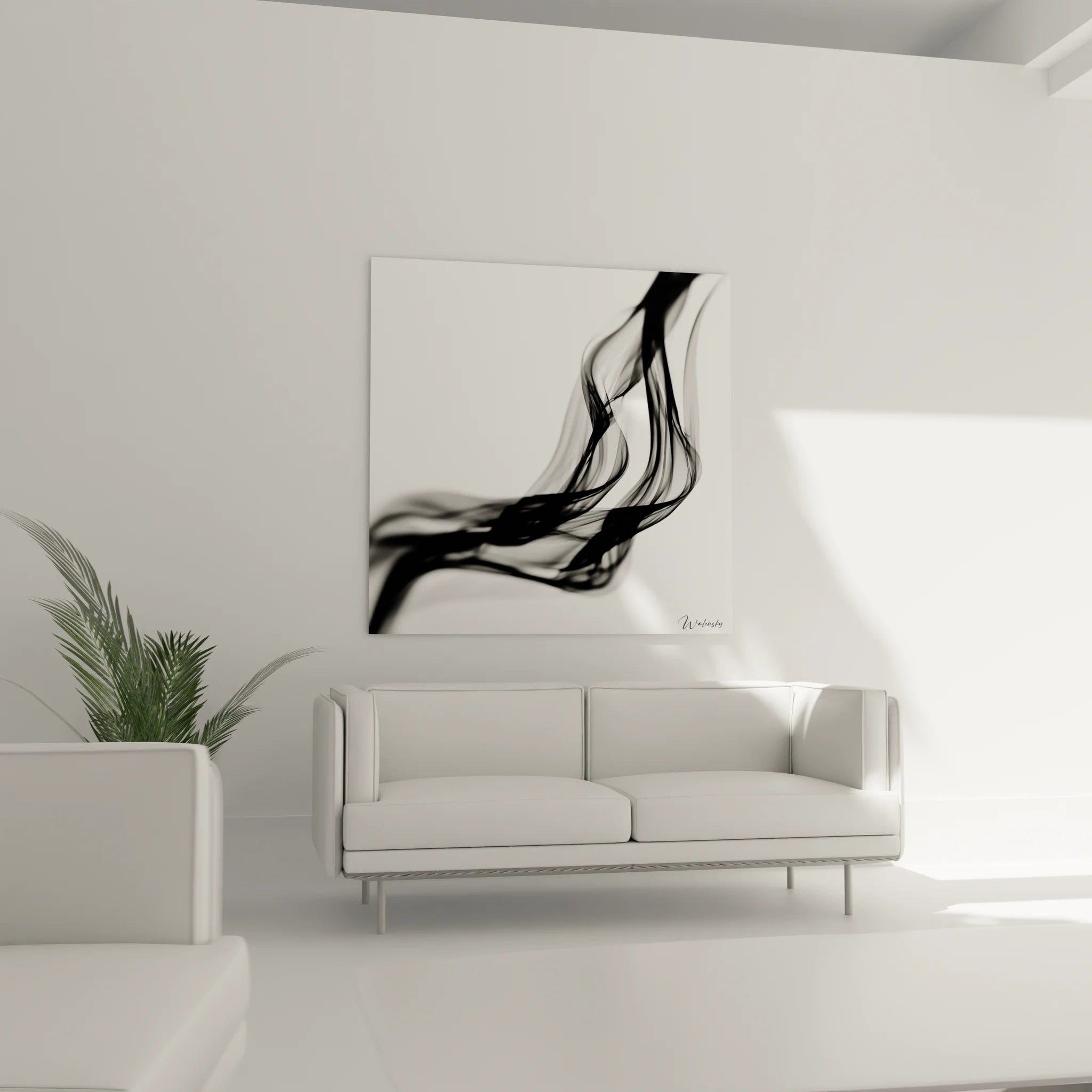 Gros plan détaillé tableau fumée abstraite montrant textures et nuances de gris