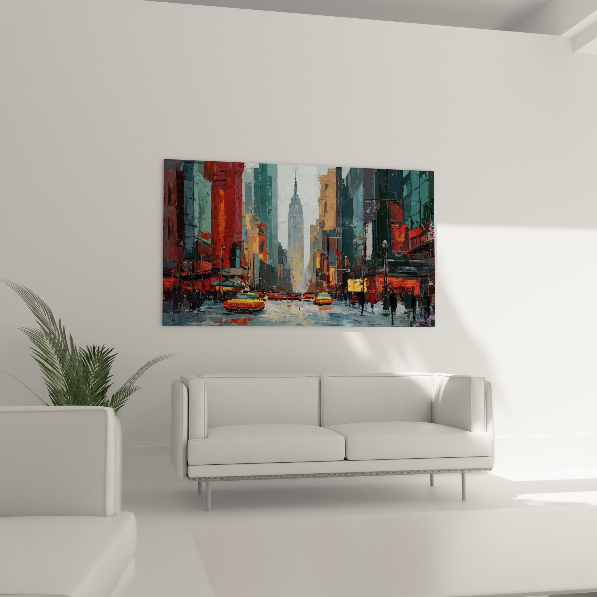 Détail tableau street art New York Empire State Building peinture urbaine contemporaine Manhattan