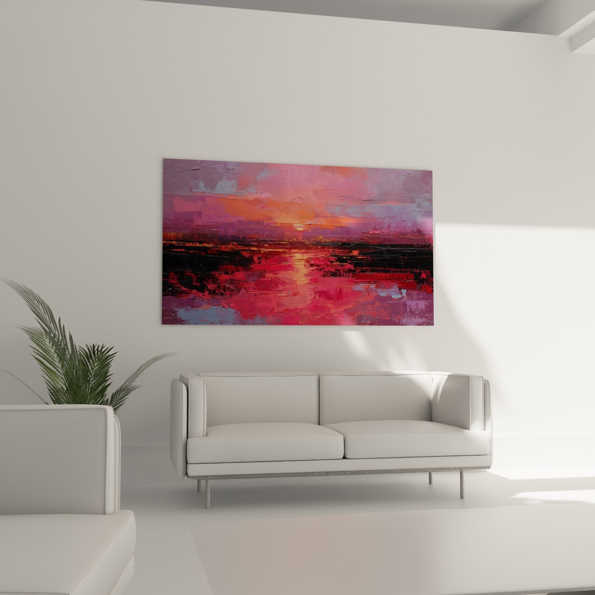 Detail texture peinture abstraite roses violets empâtements coulures feng shui sud-ouest terre