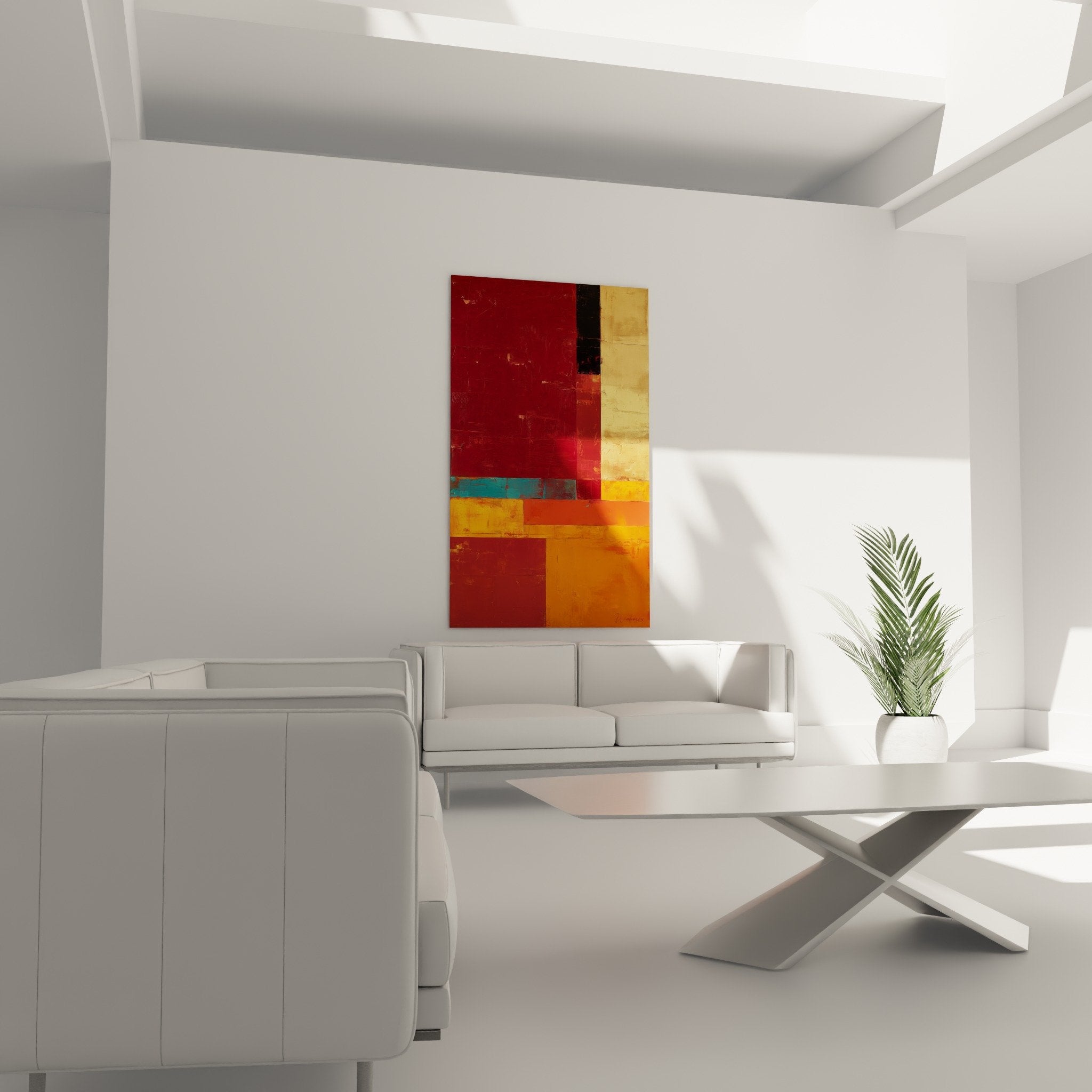 detail texture peinture abstraite rouge orange dore matiere artistique feng shui