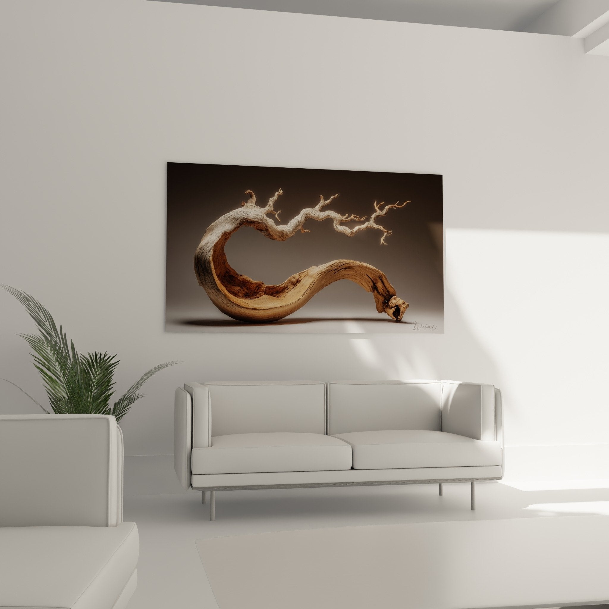 Detailtextur natürliches Holz gedrehte Skulptur Reliefs Äderungen bernsteinfarbene Nuancen organische Kunst