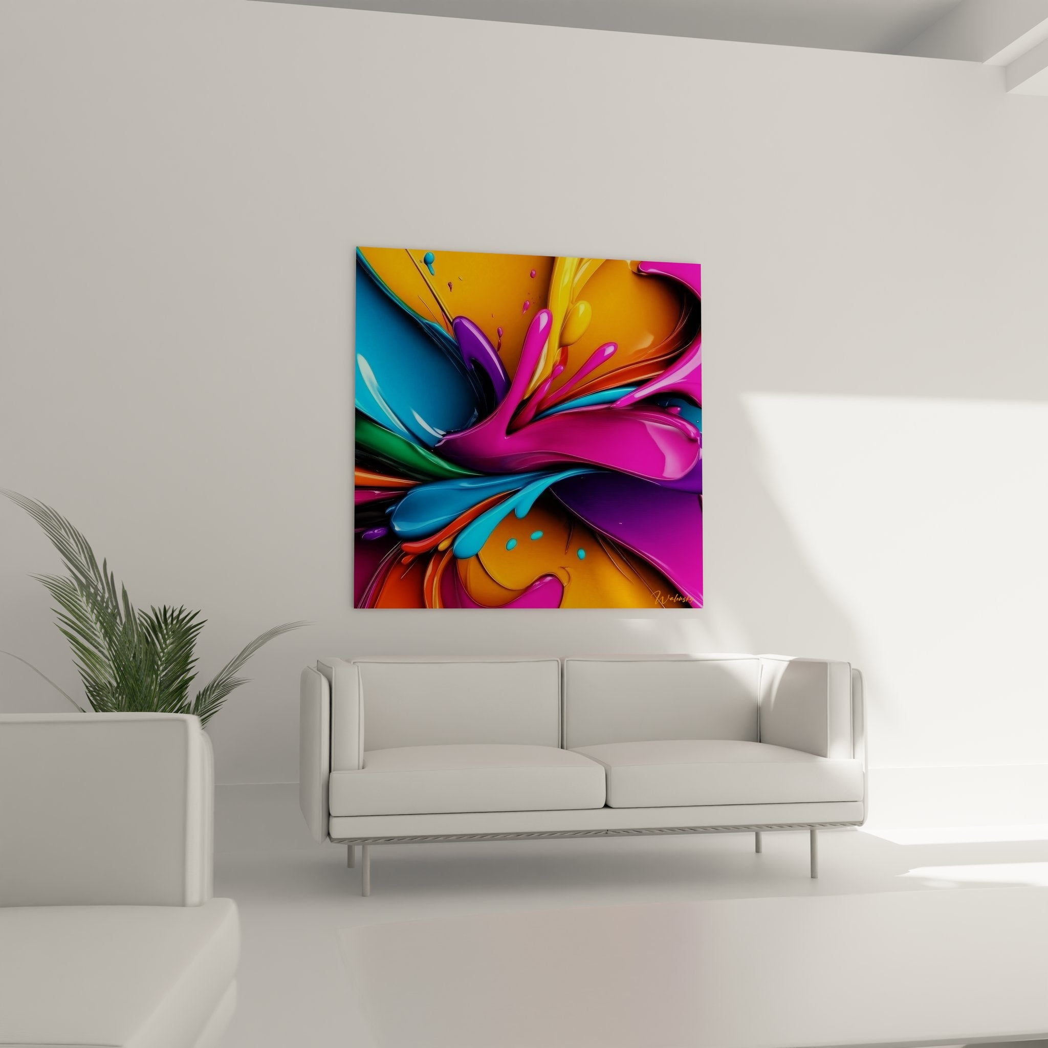 Détail gros plan texture liquide couleurs vives peinture abstraite effet splash art moderne