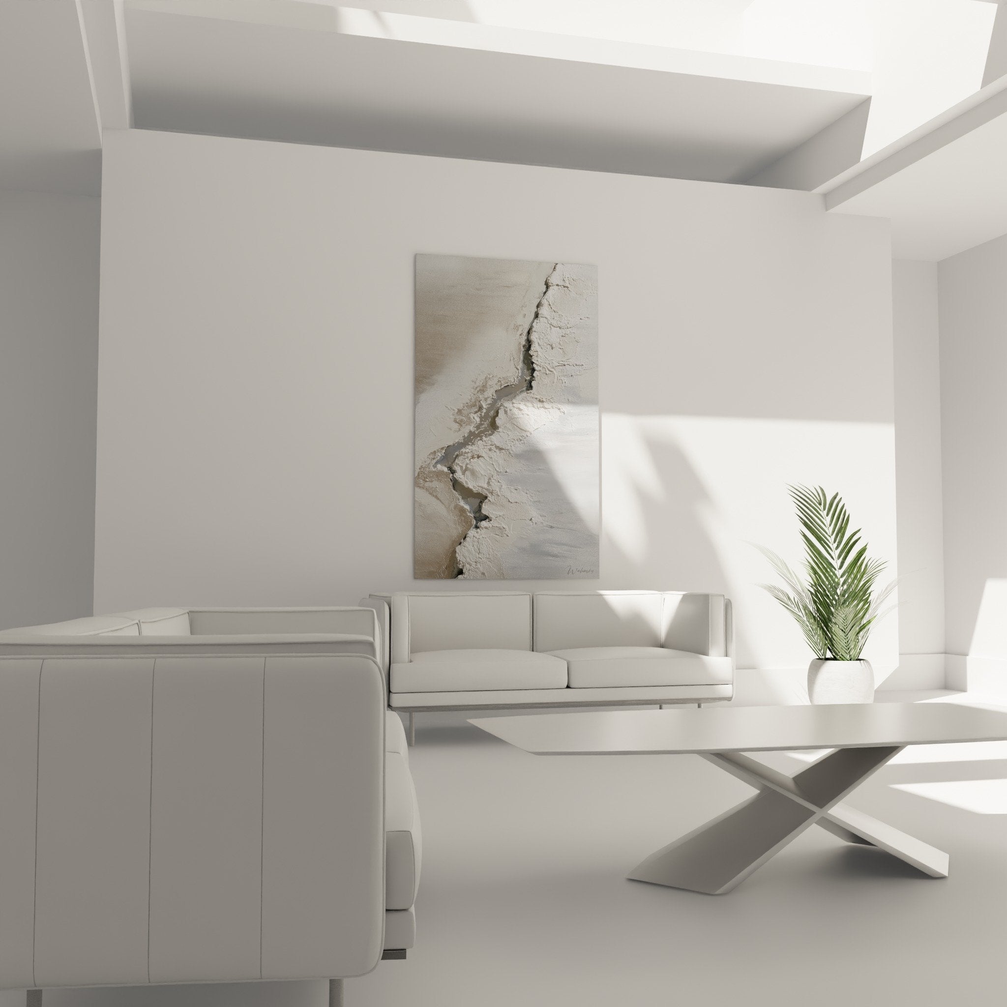 detail texture craquelee blanche grise tableau abstrait feng shui nord ouest metal relief matiere
