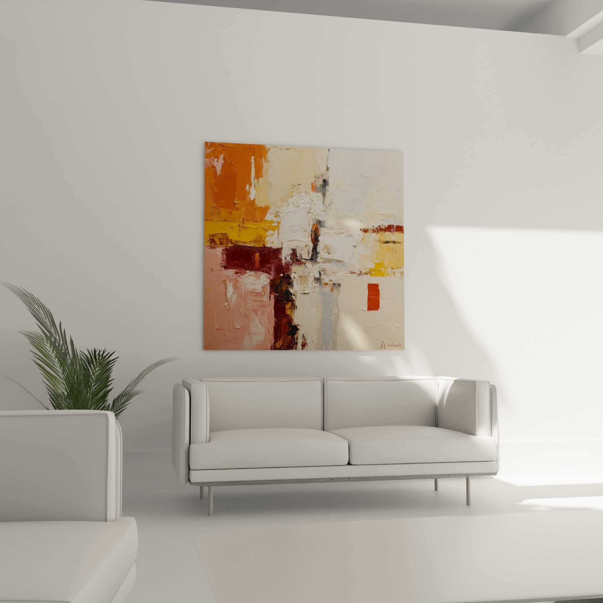 thick impasto paint texture detail orange burgundy white heavy material relief