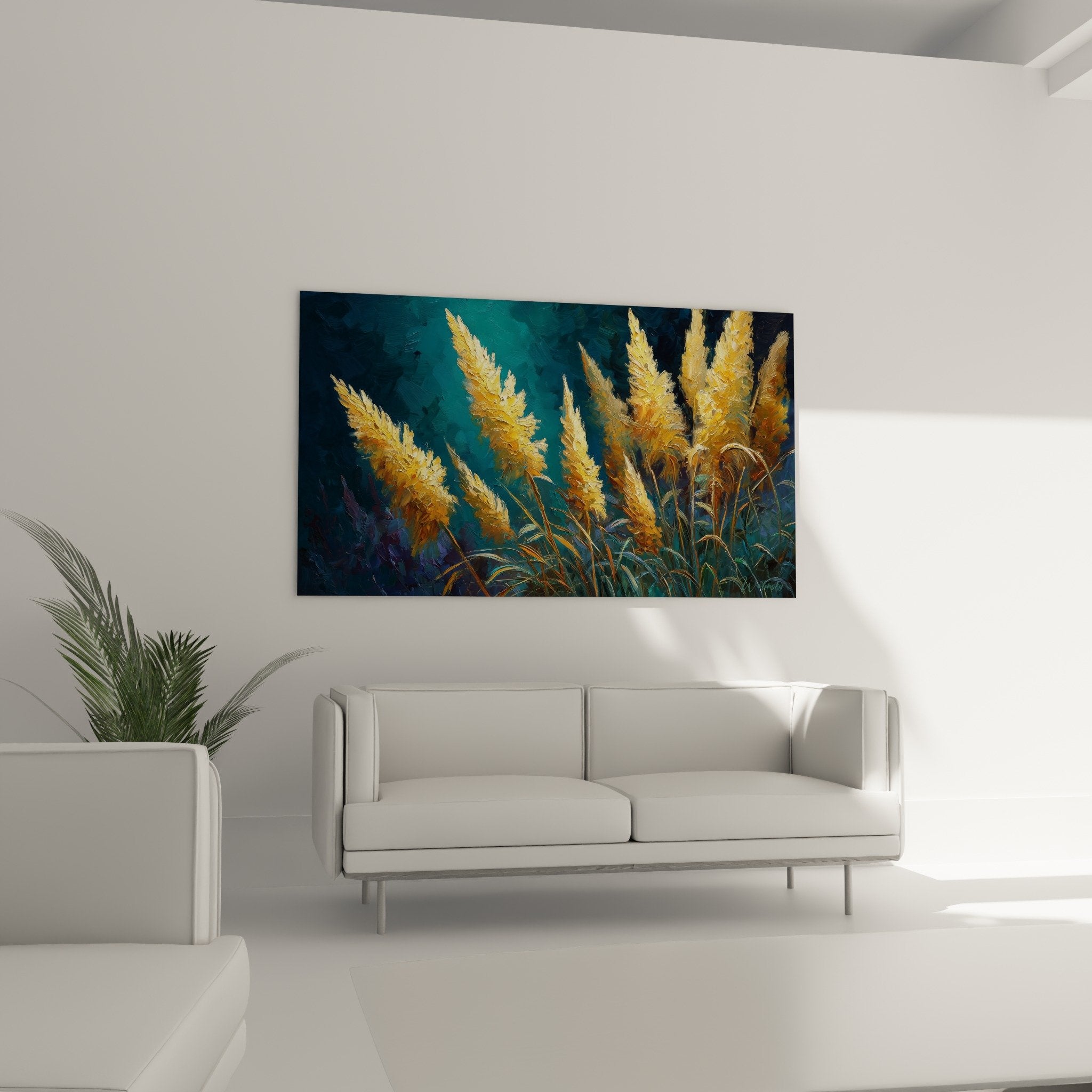 golden grass painting texture detail impasto relief wheat ears artistic