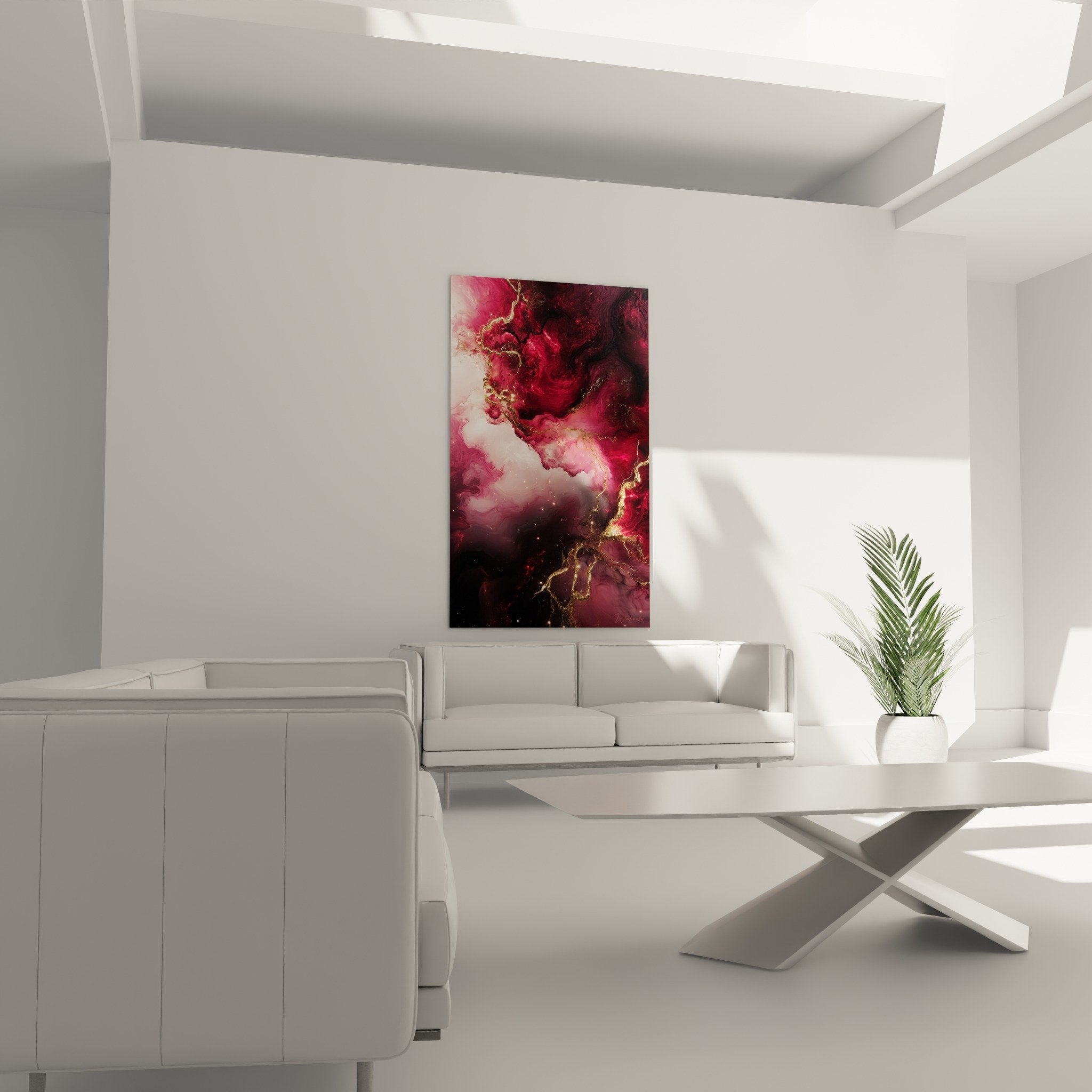 Detail tourbillons roses et filaments dores du tableau marbre abstrait texture precieuse