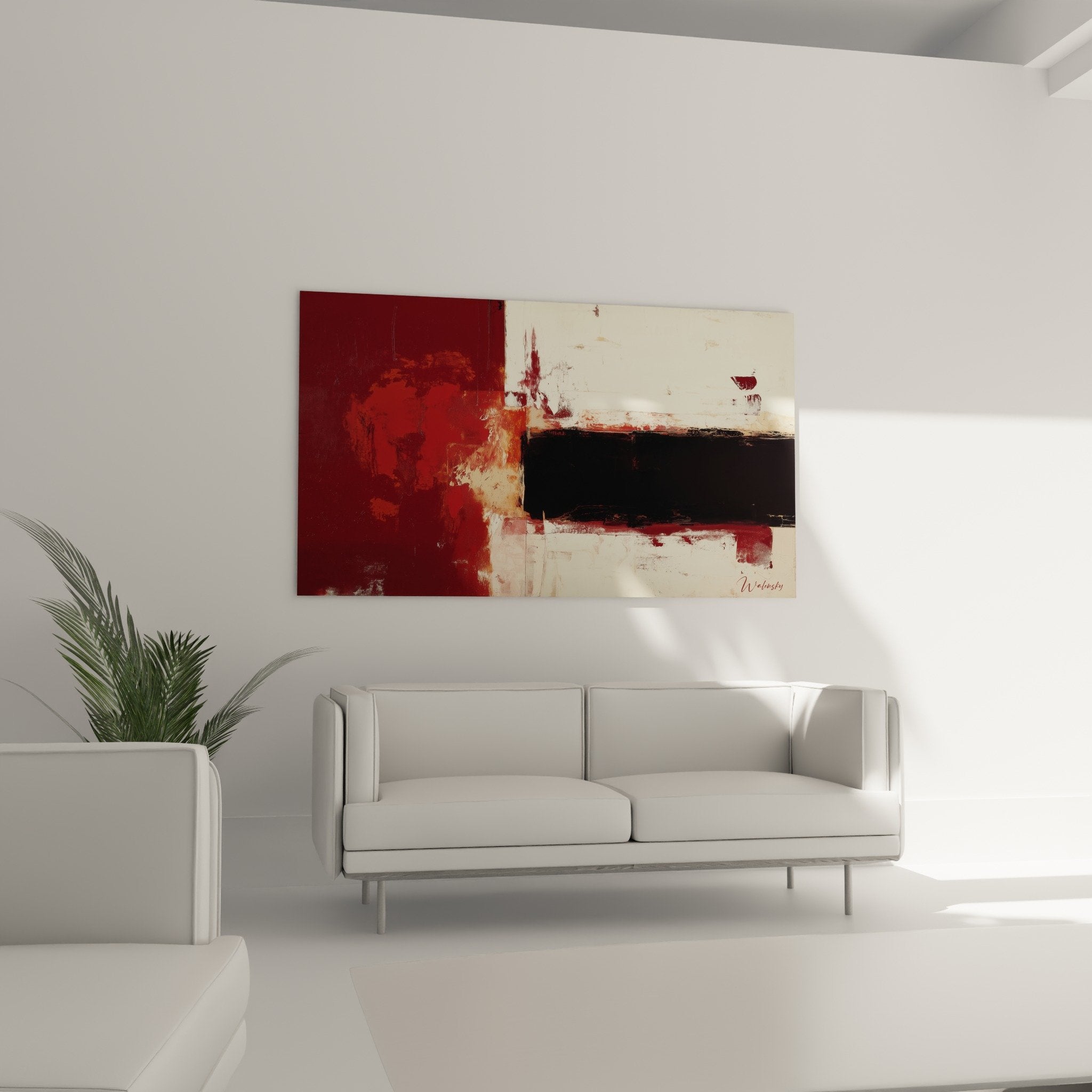 Detail texture peinture abstraite rouge bordeaux empâtements matiere artistique composition moderne