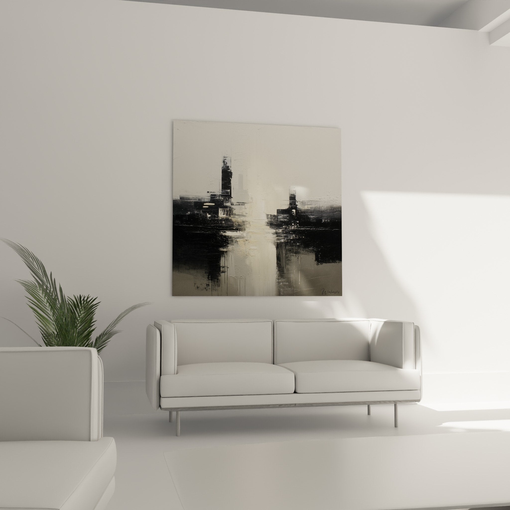Detail texture empâtements coulures peinture abstraite grise noire blanche