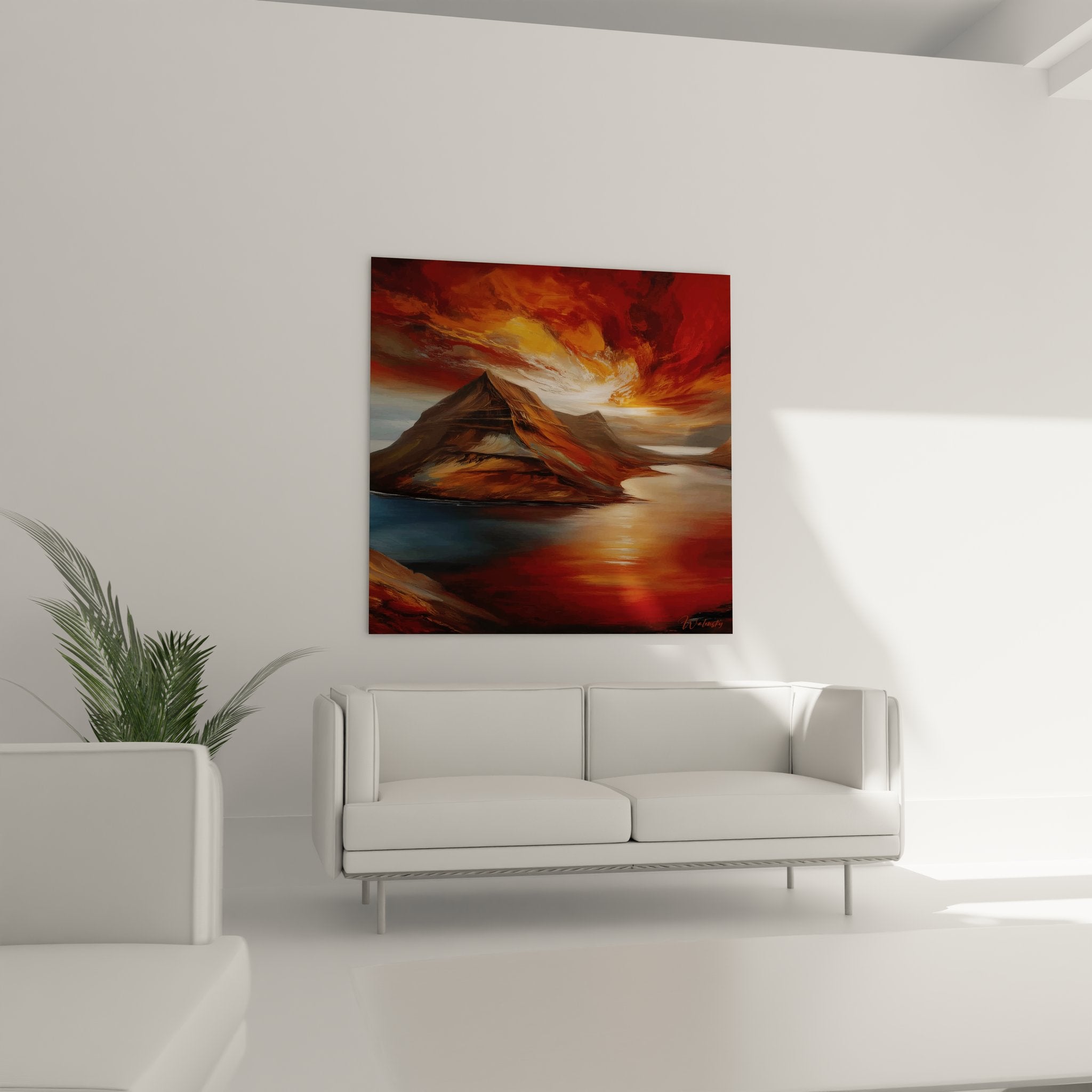 Détail gros plan texture peinture abstraite montagnes et reflets dorés - technique expressionniste