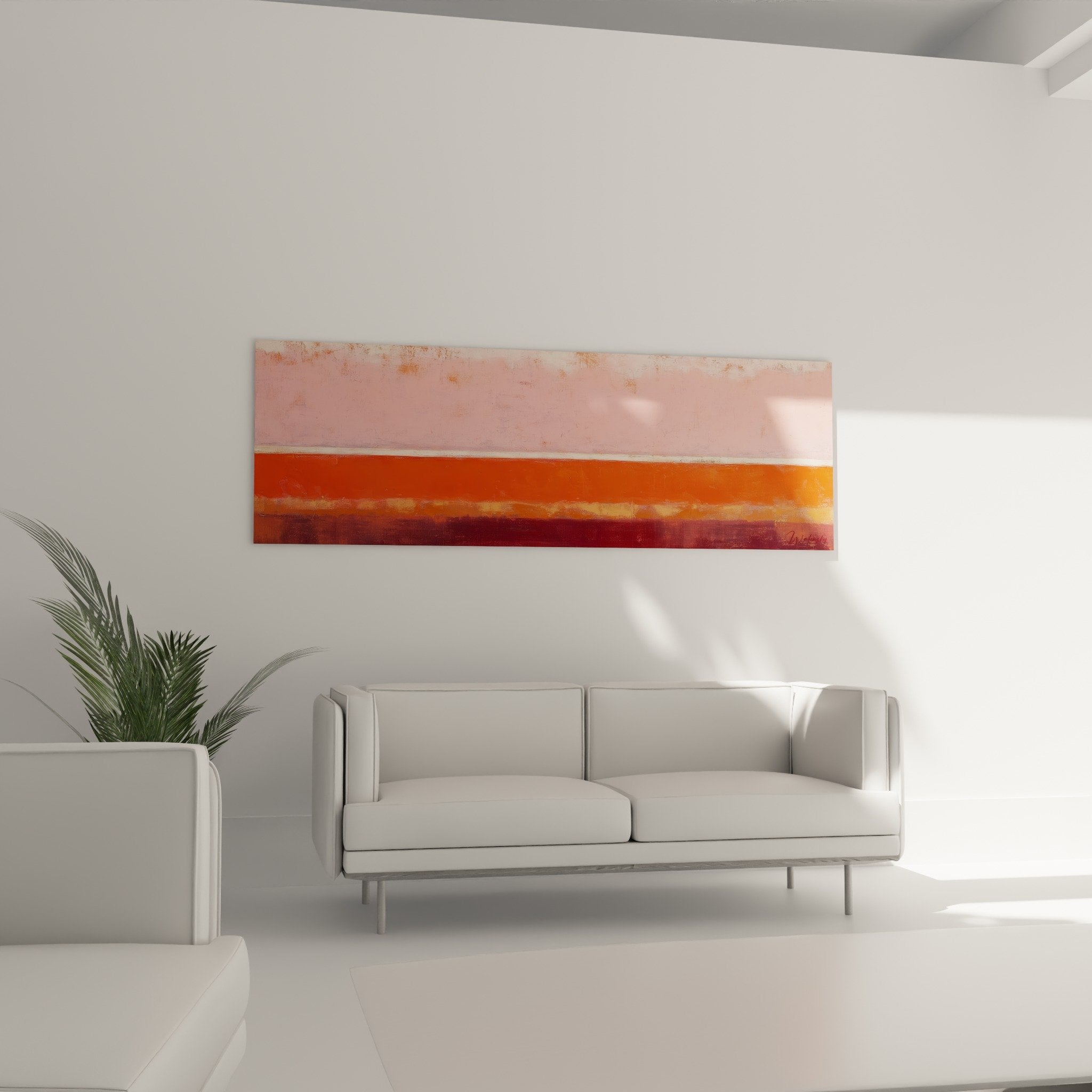 Détail texture peinture abstraite rose corail bordeaux, nuances subtiles et transitions chromatiques douces