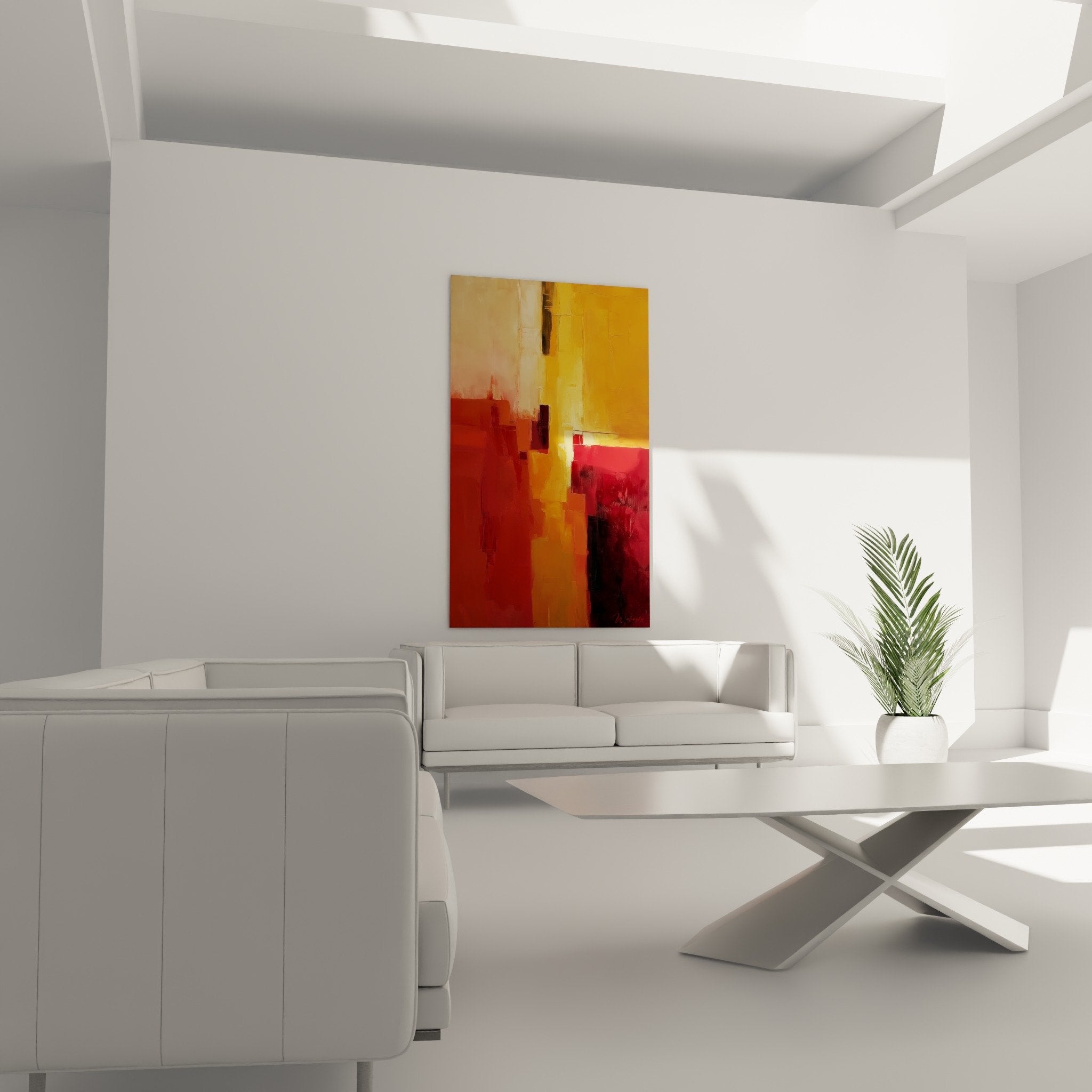 Detail texture peinture abstraite rouge bordeaux orange coups pinceau matiere picturale