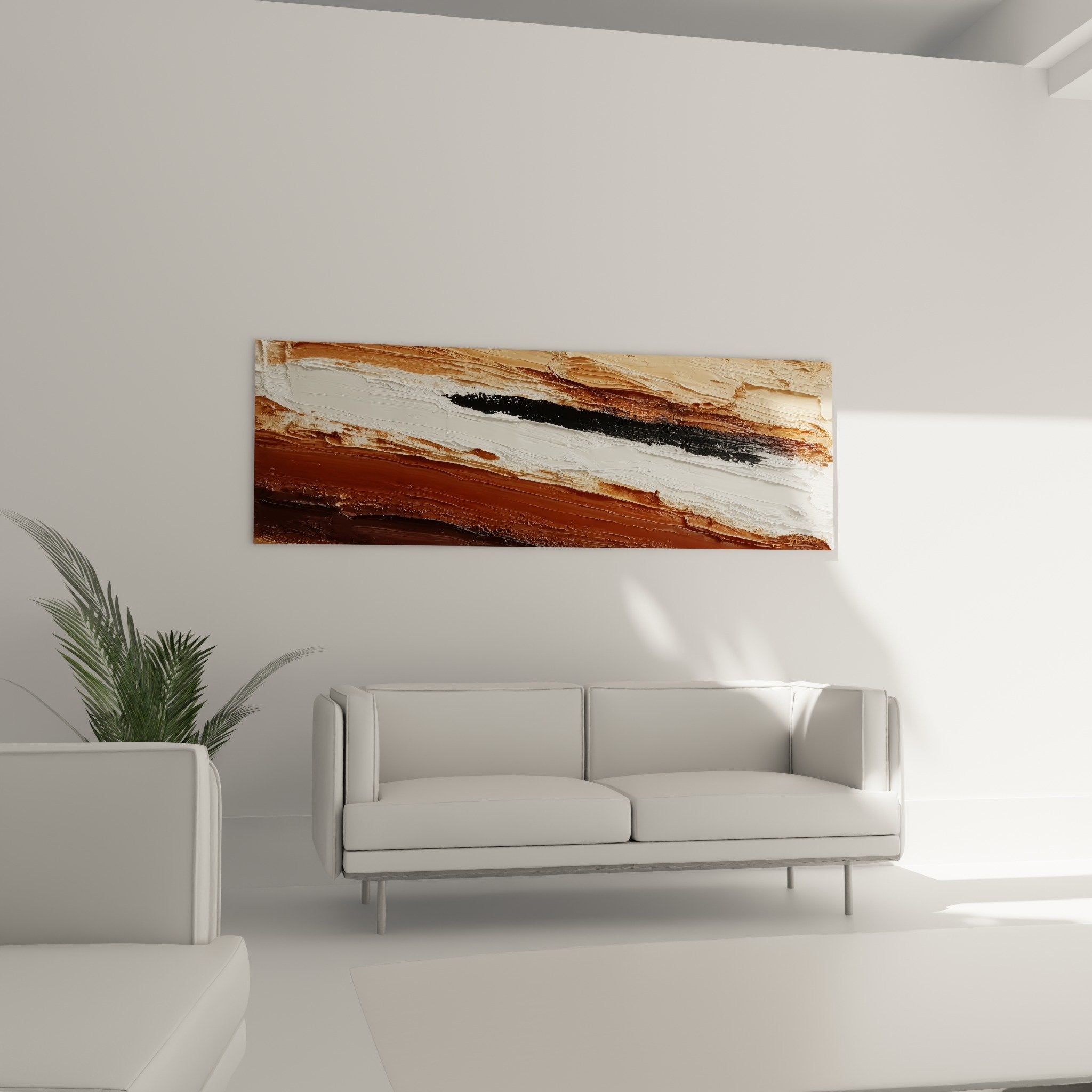 Textured abstract painting detail ochre white drips black stroke thick impasto