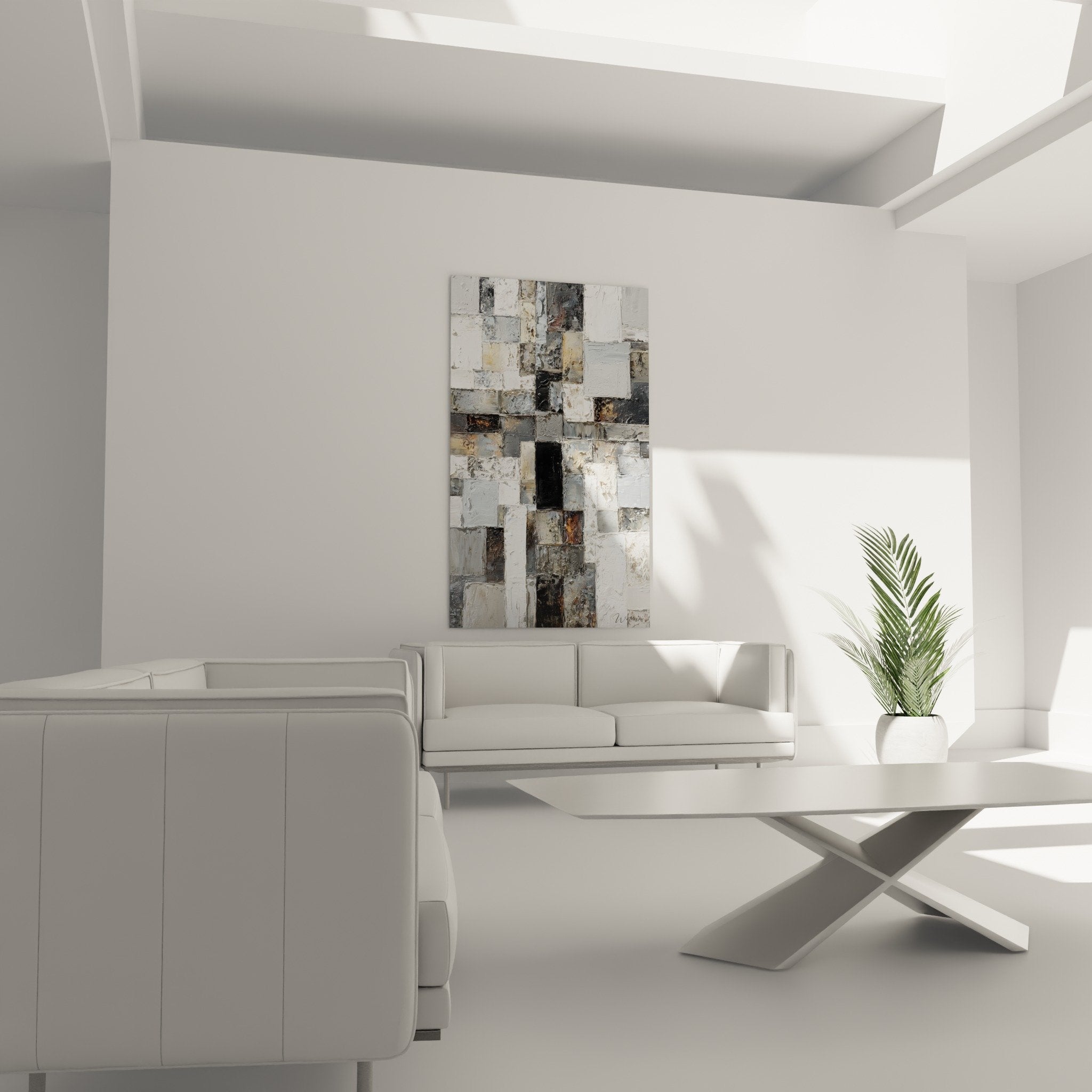 Detailtextur impasto-malerei abstraites mosaik grau weiß relief struktur