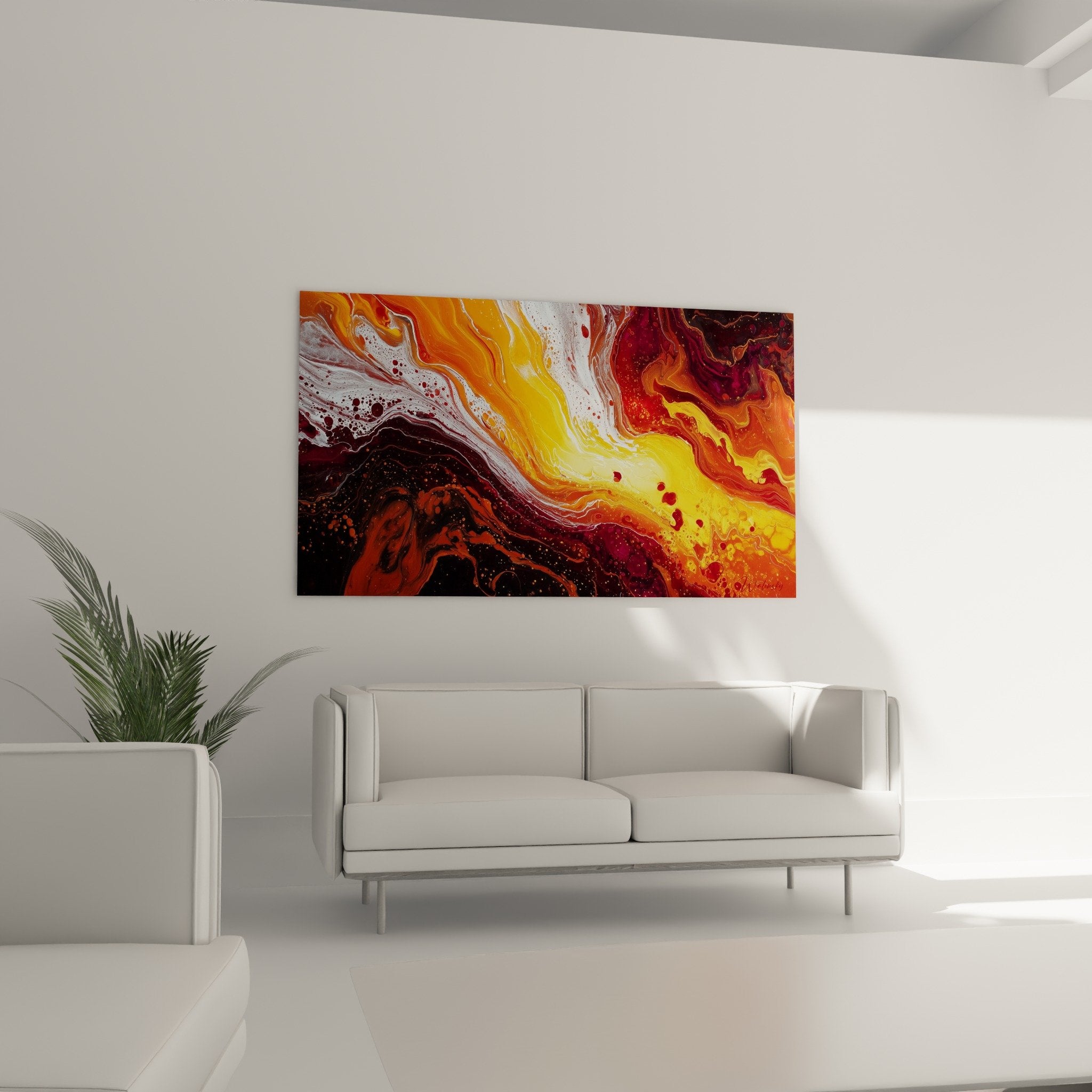 Detail texture peinture liquide rouge orange avec bulles projections et effets de matiere abstraite
