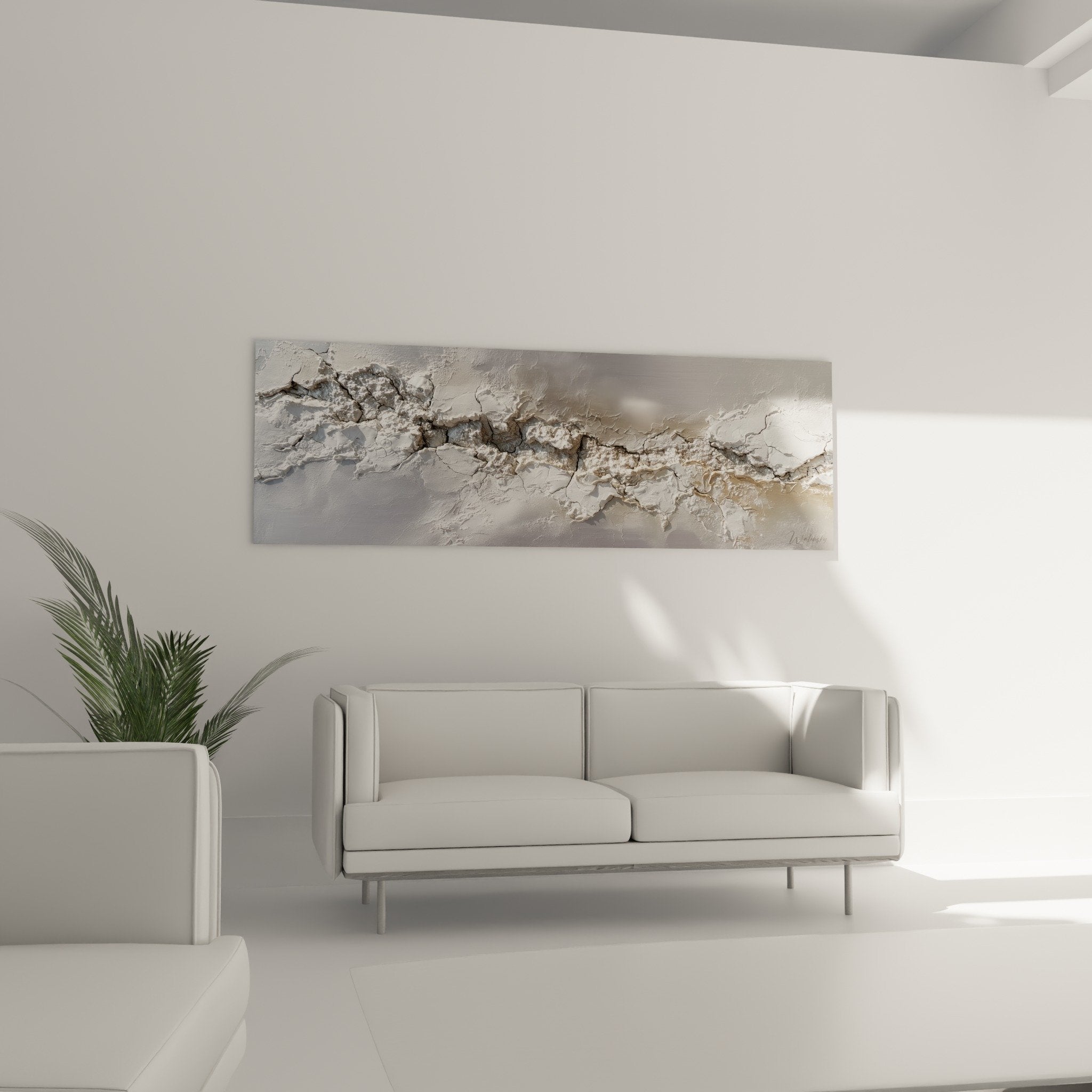 Textured detail rough cracks embossed thick paint gray white abstract feng shui metal