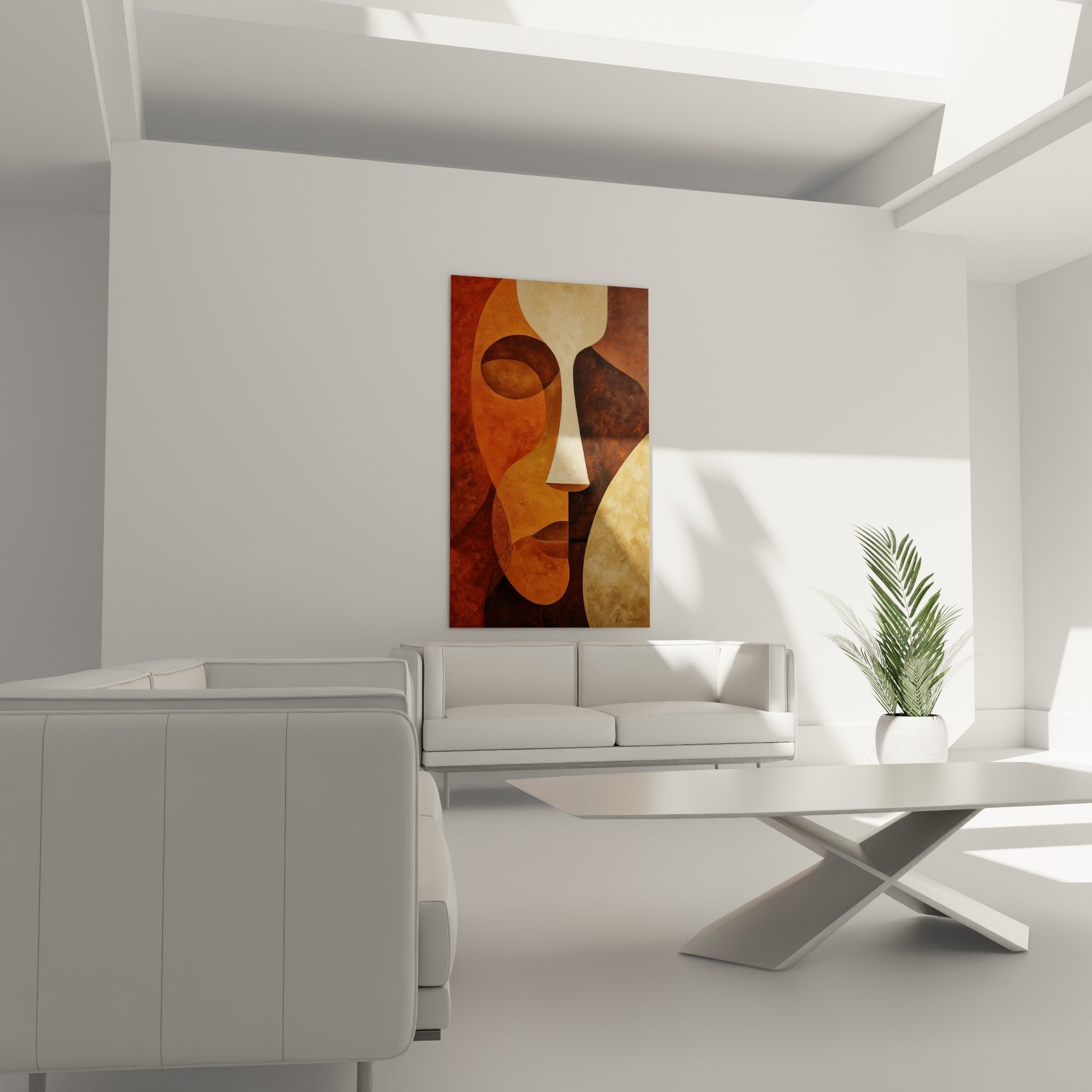 Patina textured abstract artwork transparent layers orange ochre beige feng shui northeast earth