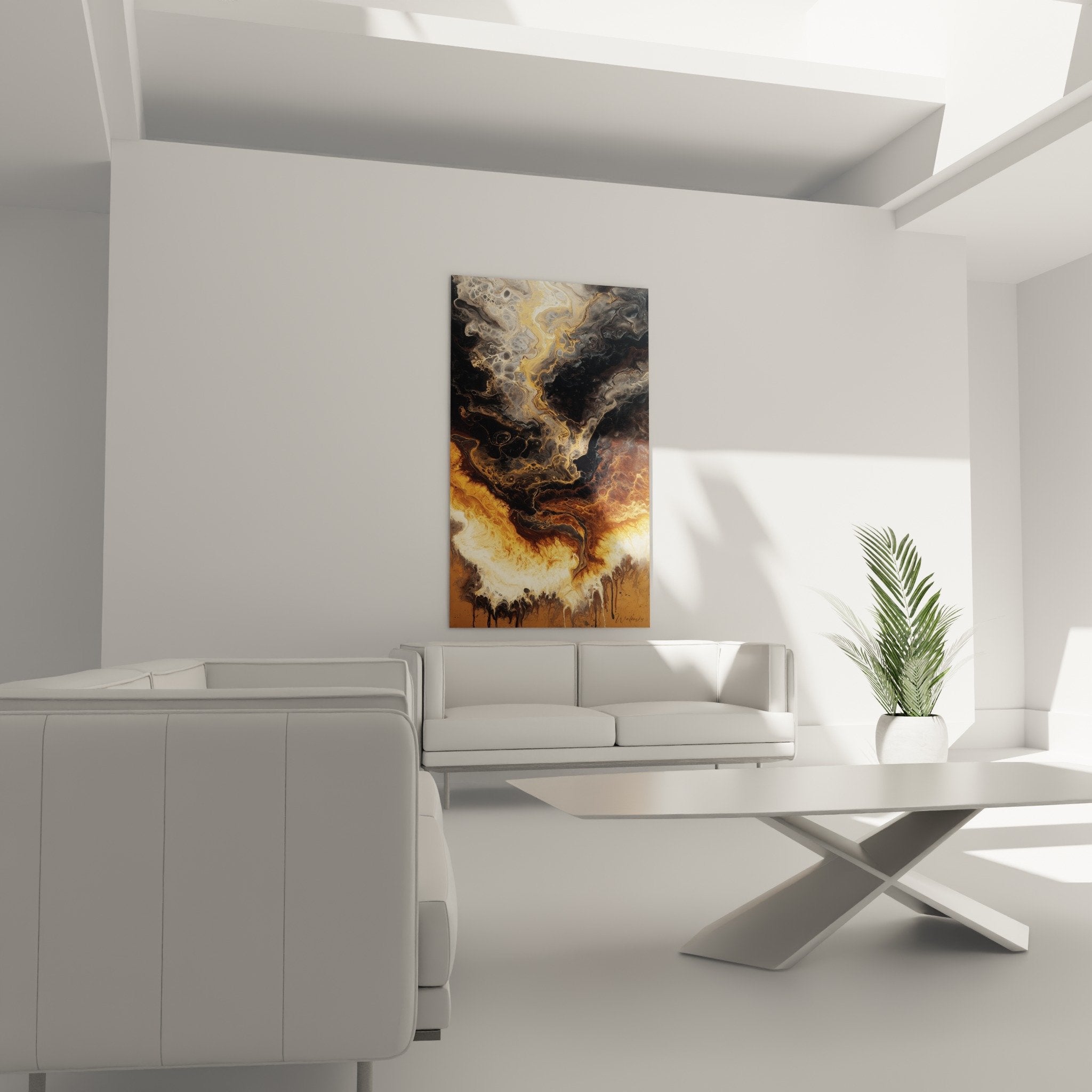 Détail textures dorées bulles organiques peinture abstraite Feng shui Centre Terre
