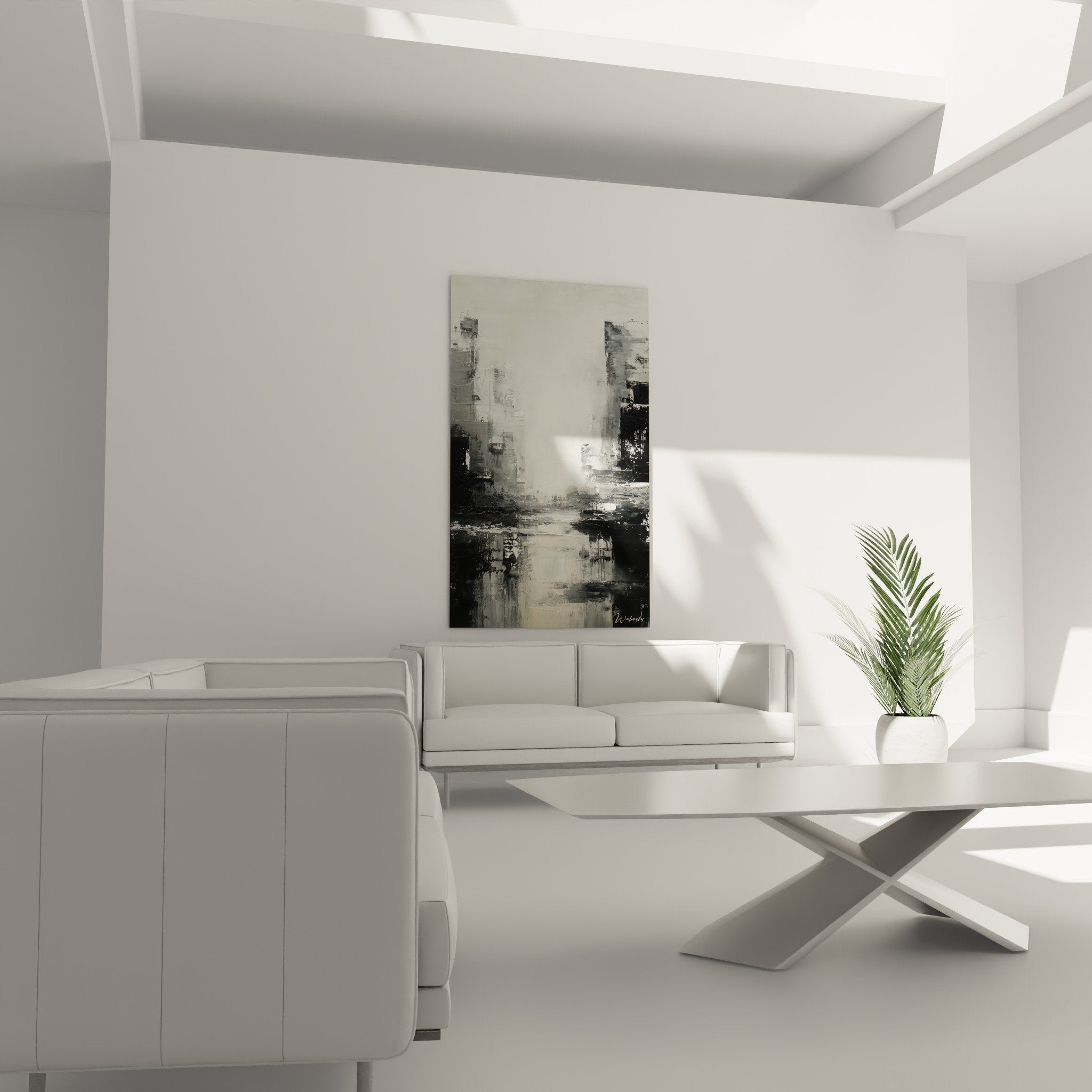 Détail textures empâtements peinture gris noir blanc matière relief abstraction contemporaine feng shui métal