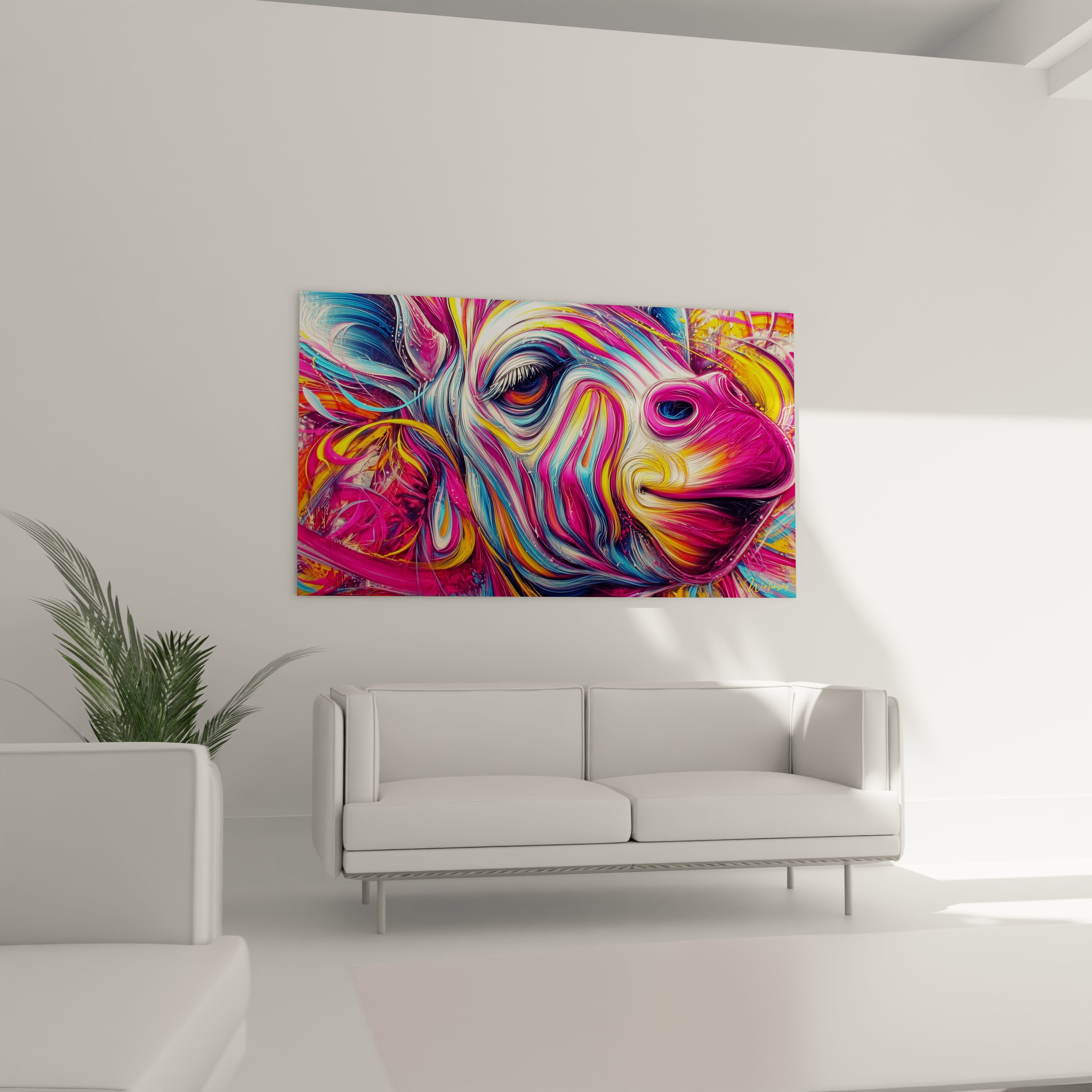 Détail gros plan tableau tourbillons abstraits couleurs vives texture peinture moderne artistique