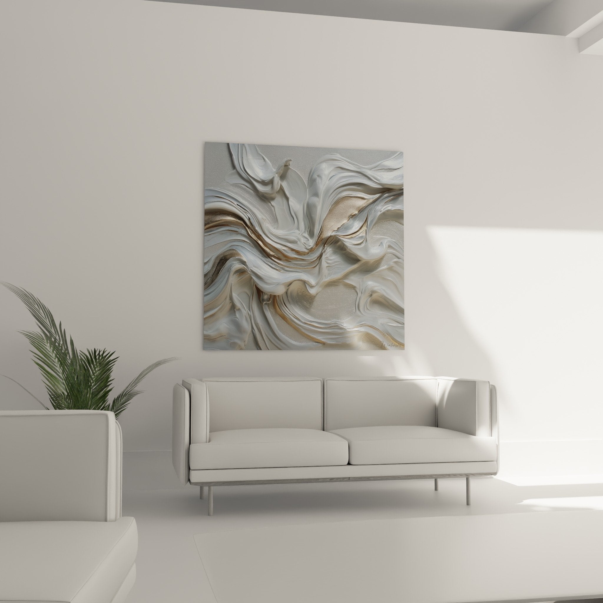 detail wirbel perlmutt vergoldet abstraktes gemälde feng shui nordwesten metall textur flüssig modern