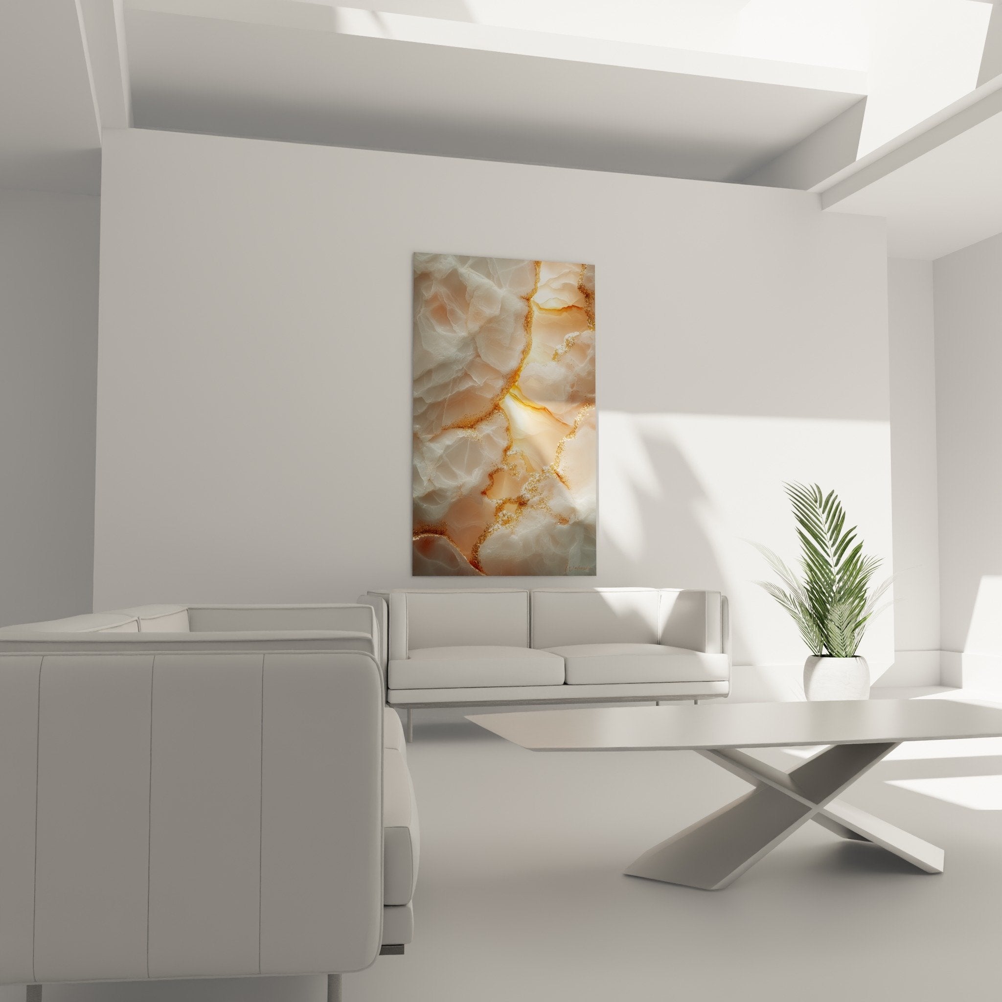 Détail rapproché veines dorées brillantes texture nacrée marbre abstrait contemporain