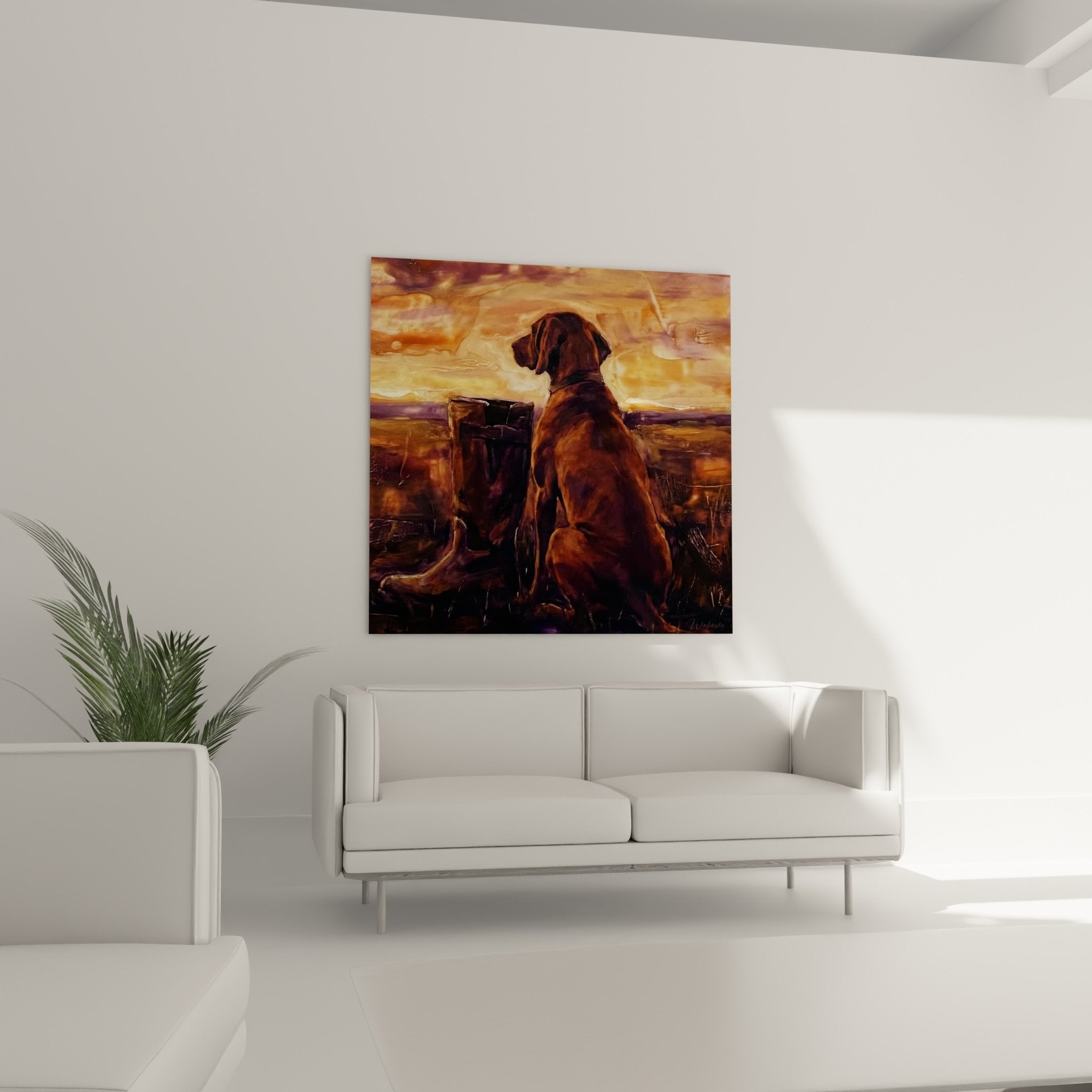 detail peinture vizsla pelage dore technique empâtements textures pinceaux expressifs