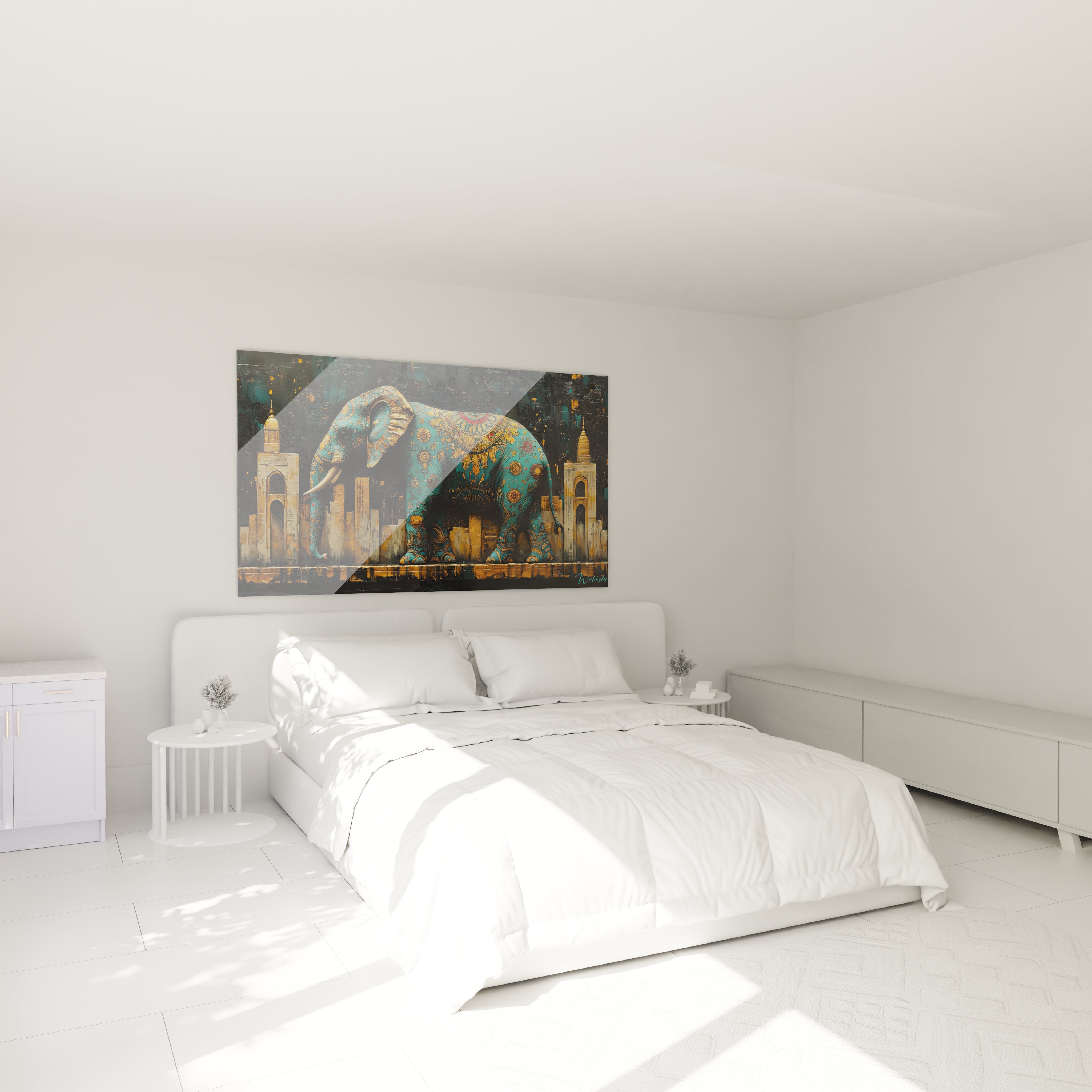 Tableau éléphant coloré de Walensky, parfait pour décorer les chambres modernes avec style