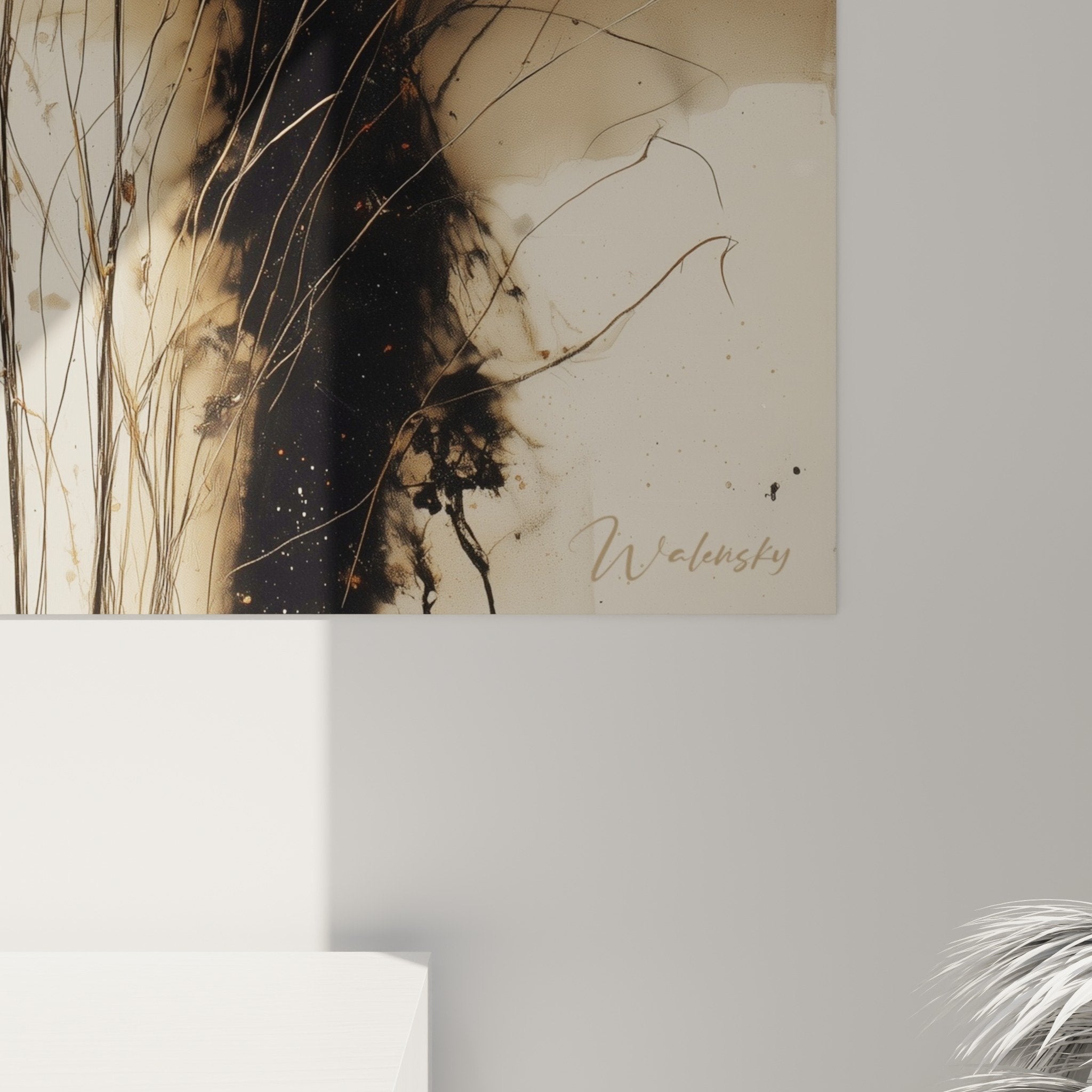 Gesamtansicht Gräser-Kunstwerk mit natürlichen Ähren, Innenraumdekoration im Landhausstil