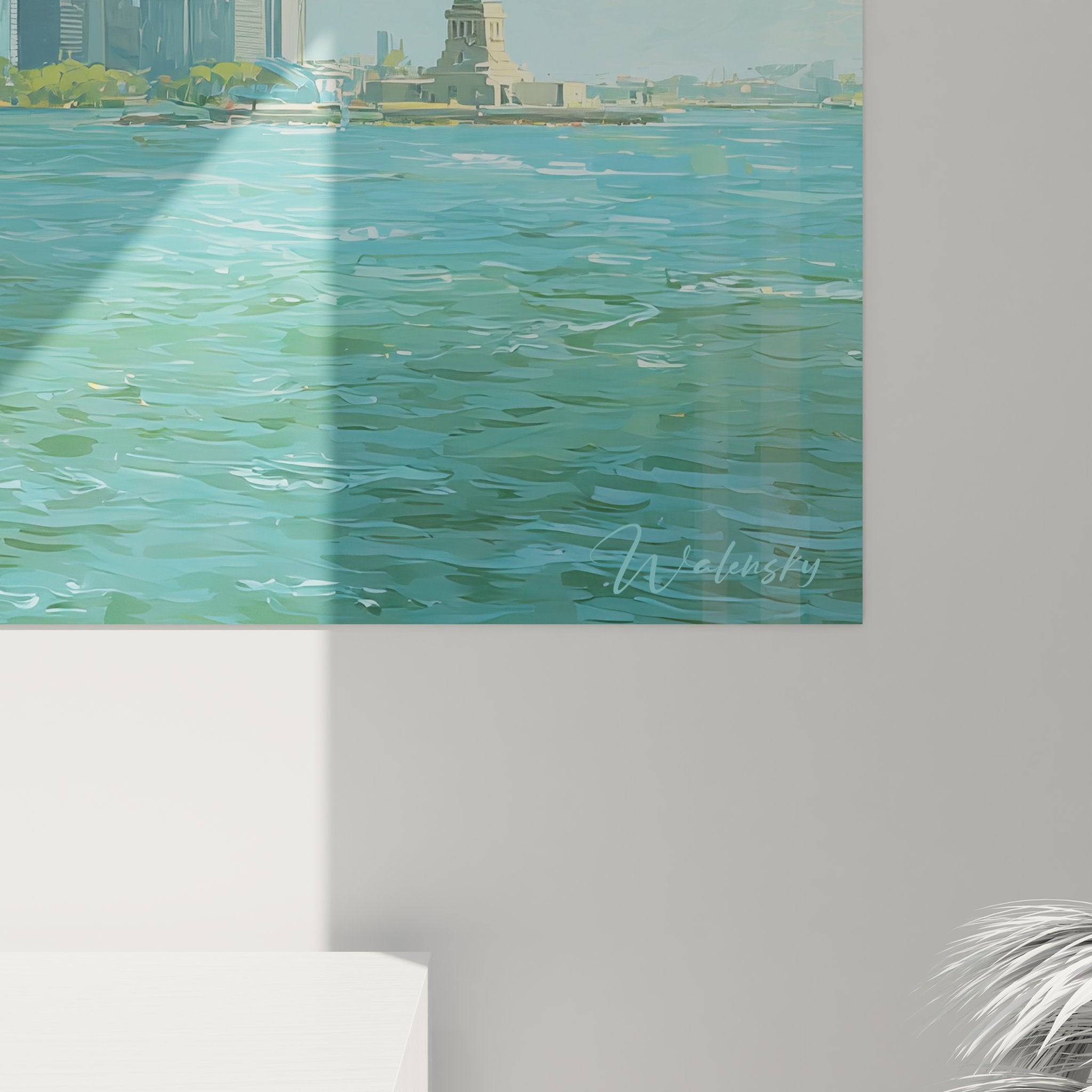 Vue ensemble tableau mural Manhattan skyline décoration murale panorama urbain New York