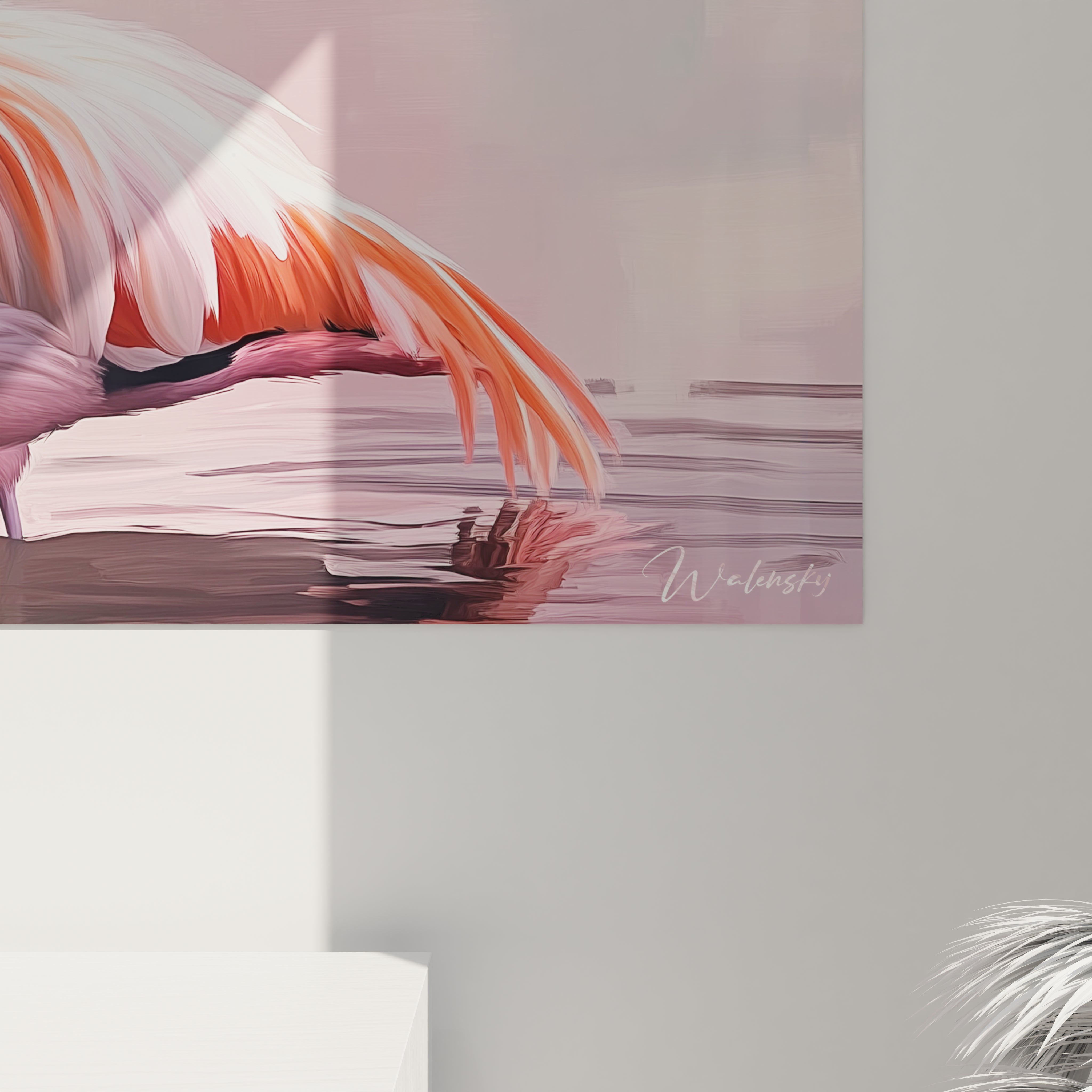 Tableau flamand rose de Walensky avec des couleurs douces et un design moderne