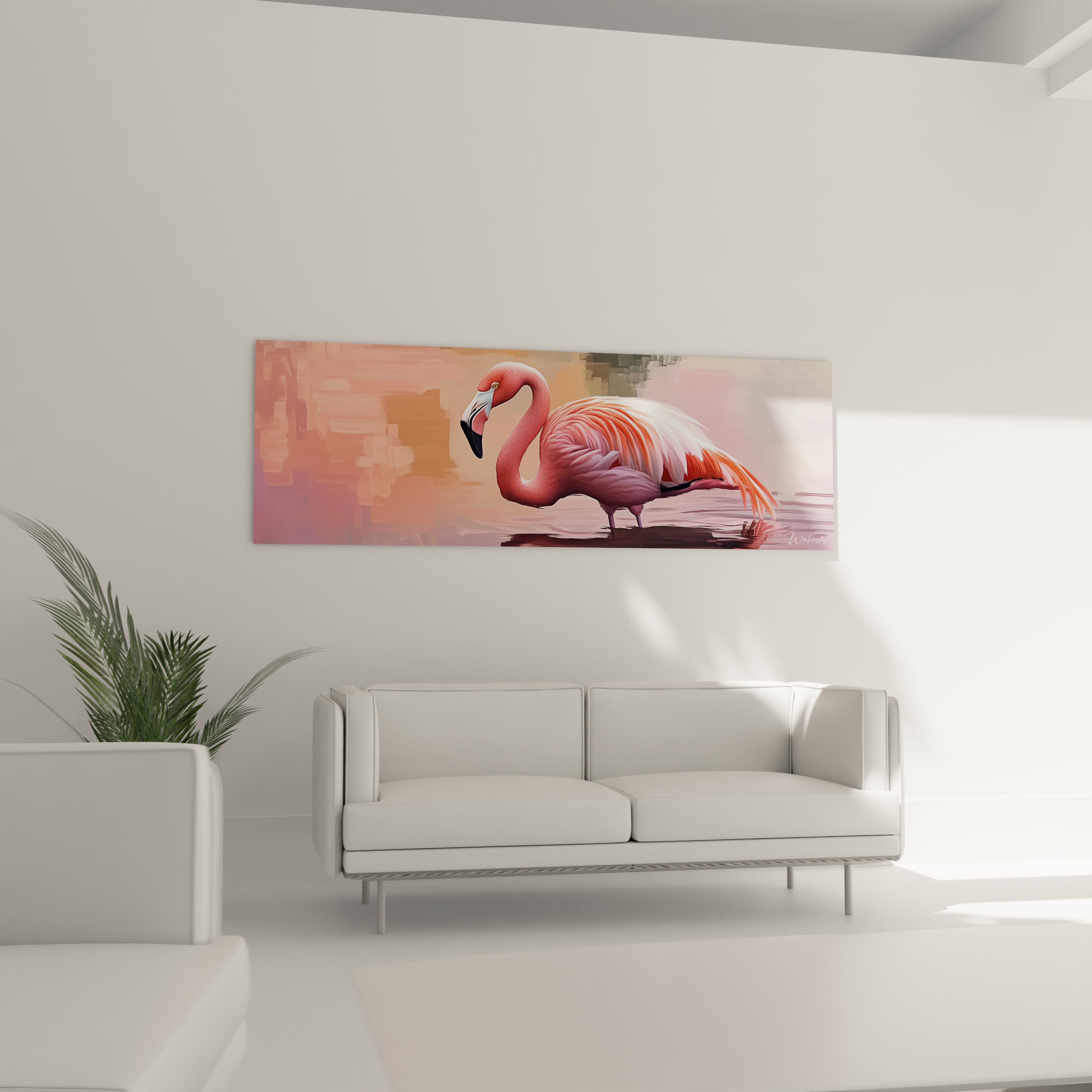 Tableau flamand rose Walensky avec design moderne pour décoration intérieure