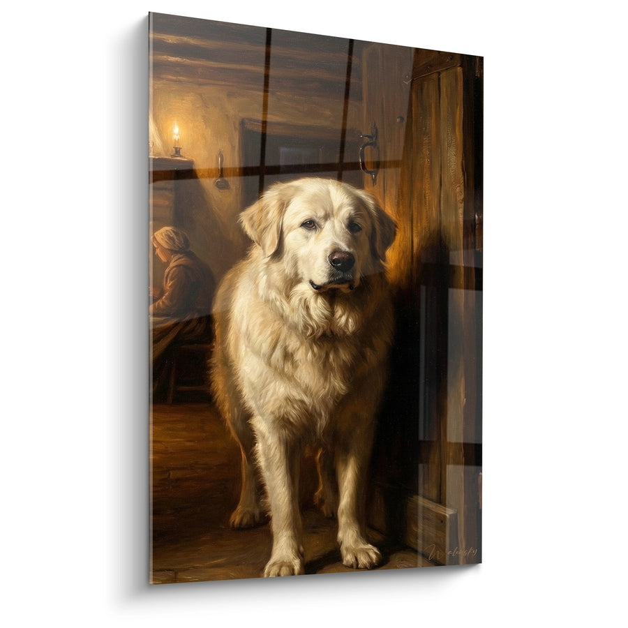 Obraz psa Golden Retrievera w Ciepłym WnĘtrzu - Wierny Towarzyszy - Edycja Góry Pirenejskie