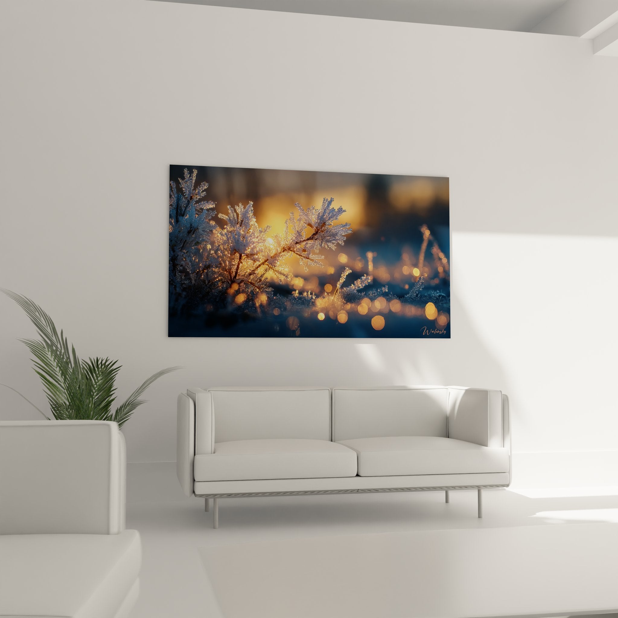 Gros plan détaillé cristaux de givre artistiques, formations glacées macro photographie