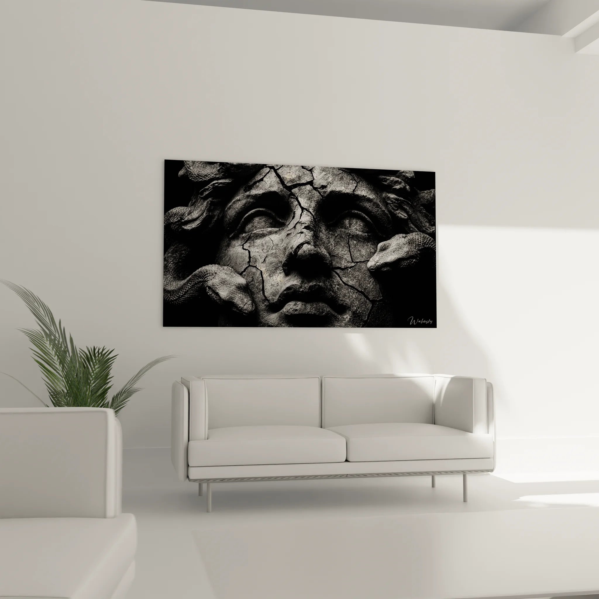 Gros plan sur les détails des écailles de serpents en art noir et blanc