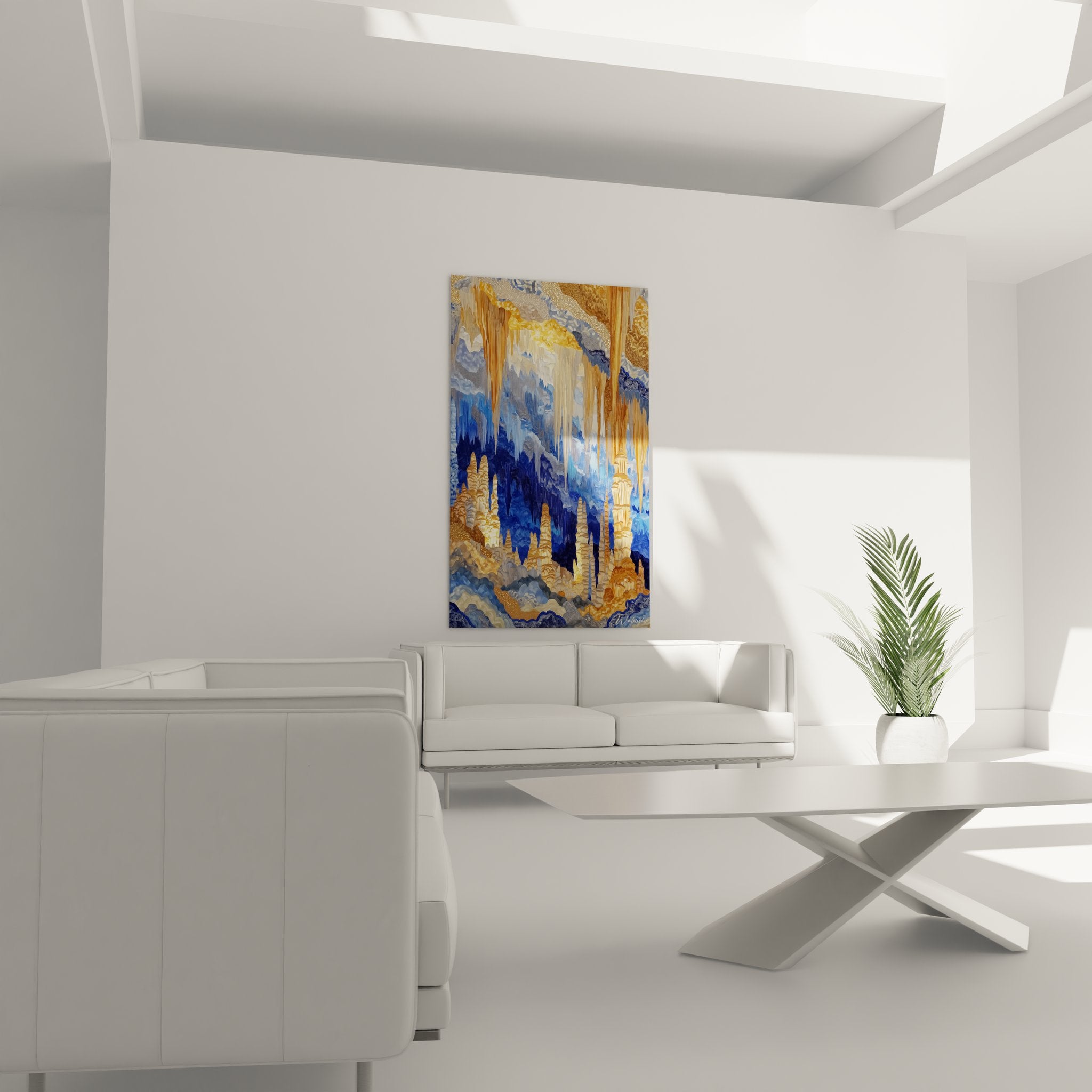 Gros plan tableau formations calcaires stalactites détails concretions grottes naturelles