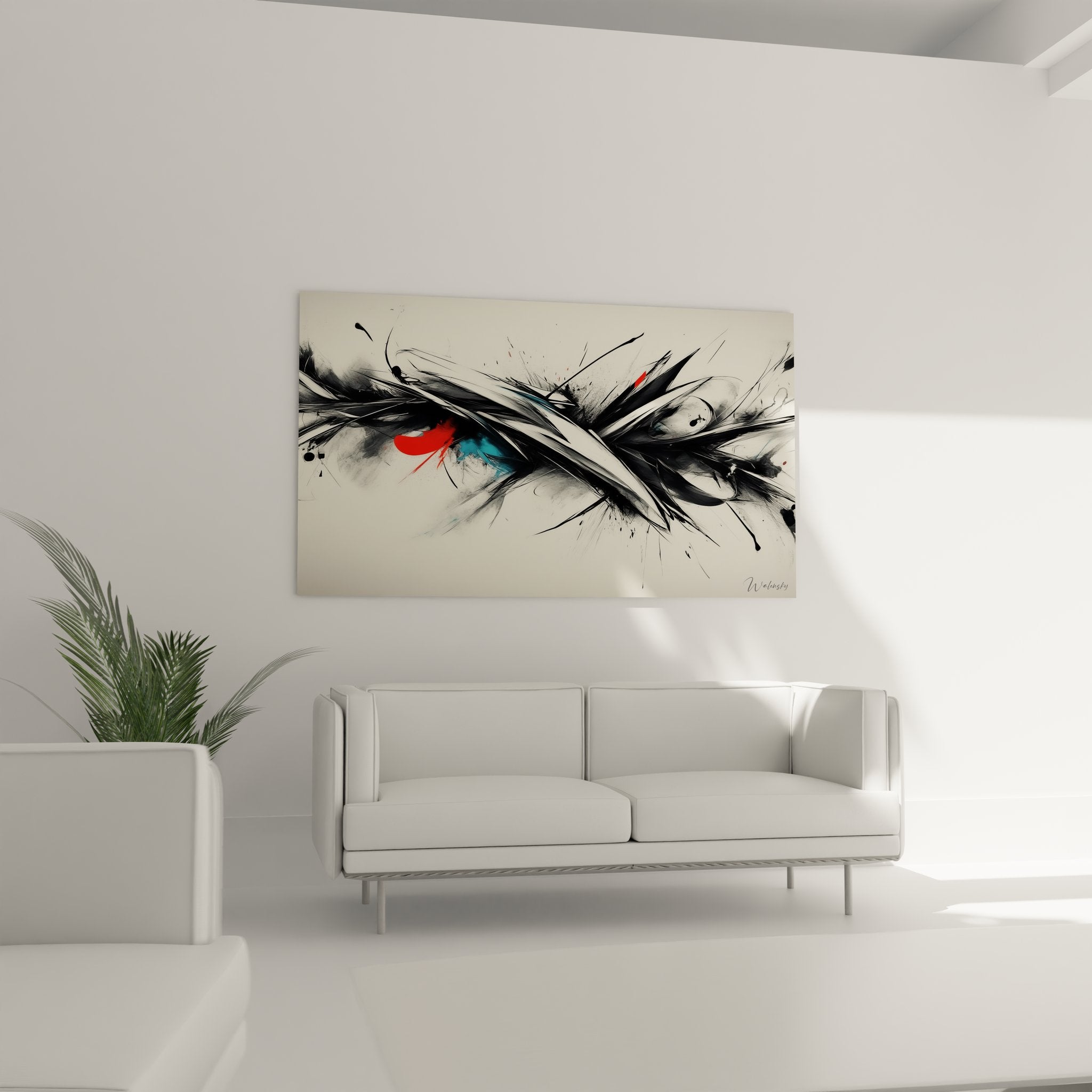 Gros plan peinture abstraite montrant détails brushstrokes expressifs et texture artistique contemporaine