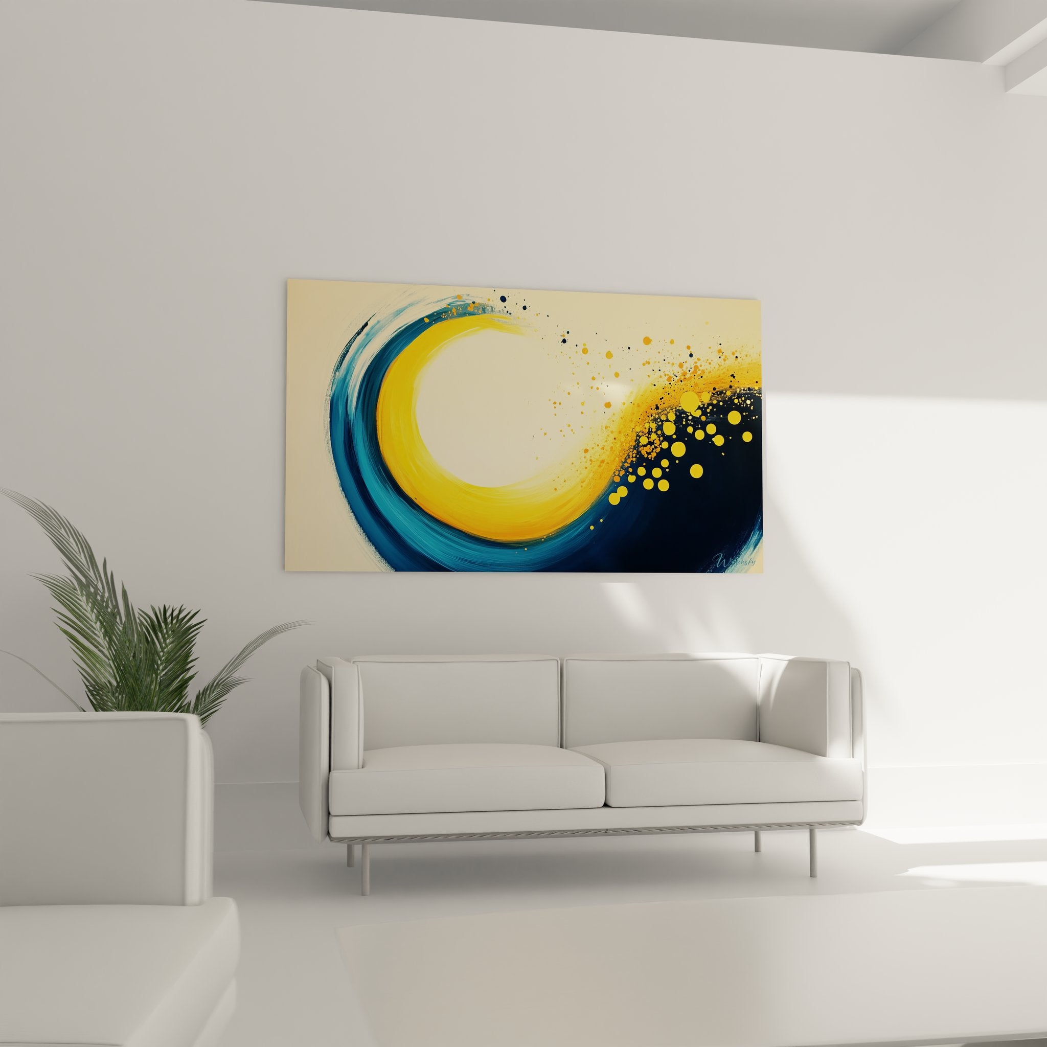 Gros plan texture spirale dorée avec particules brillantes art abstrait