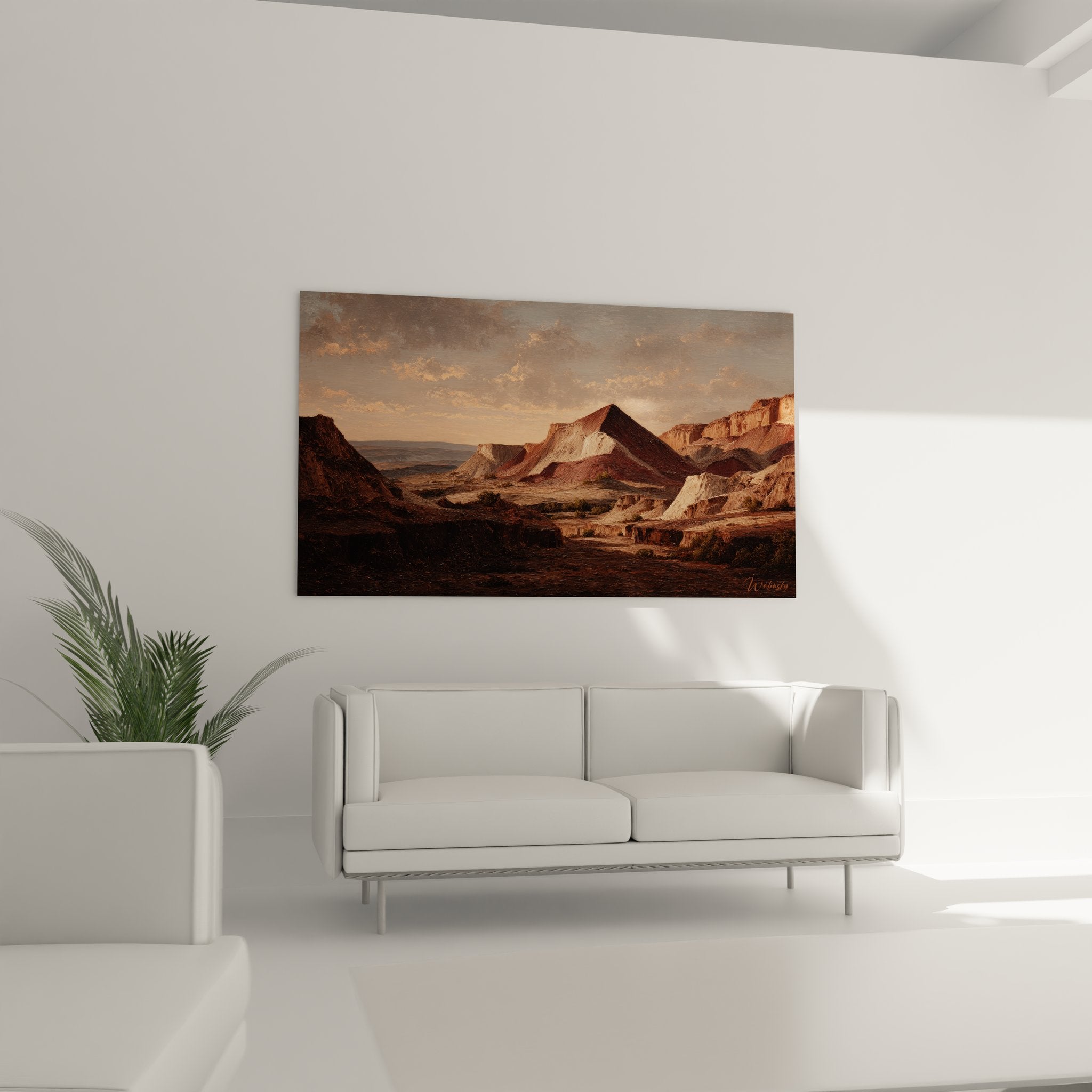 Gros plan tableau canyon désertique détails formations rocheuses stratifiées lumière dorée