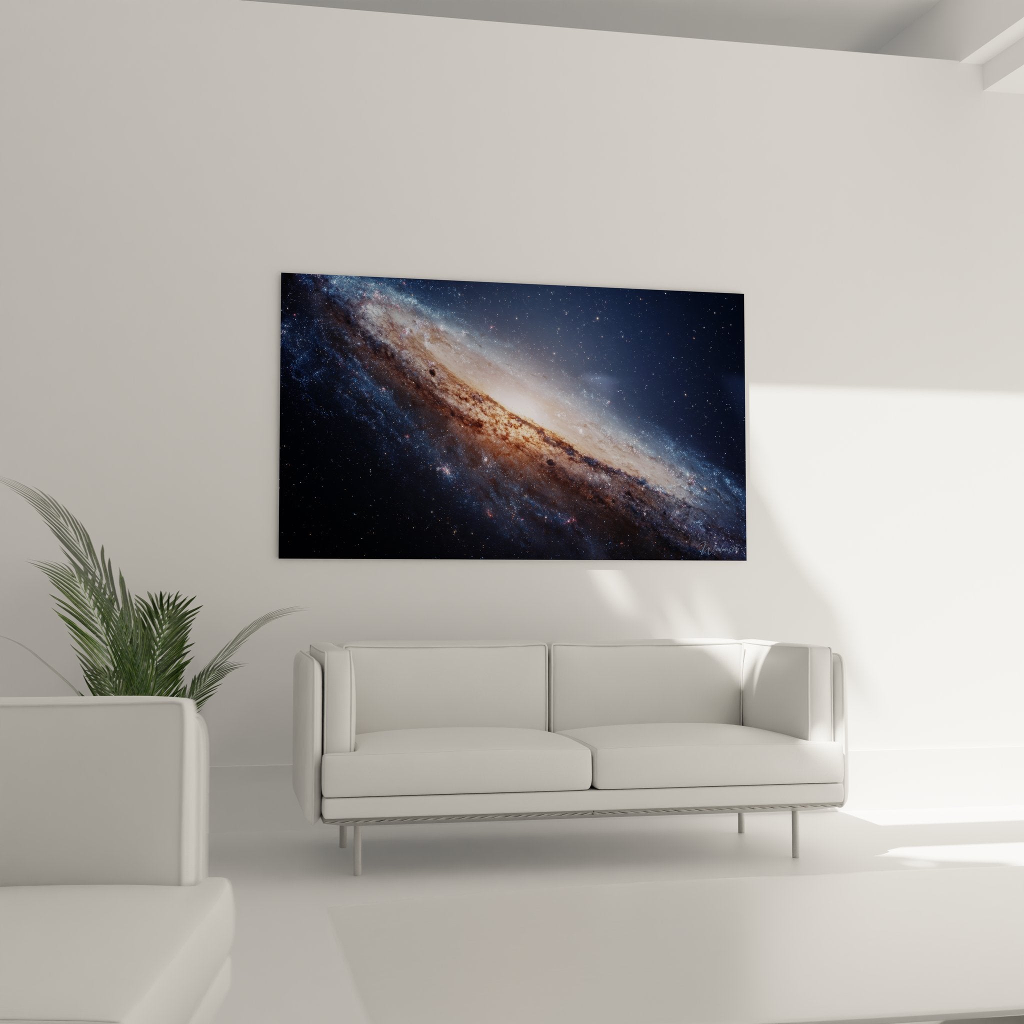 Gros plan sur les détails du tableau galaxie montrant les bras spiraux et nuages de poussière cosmique