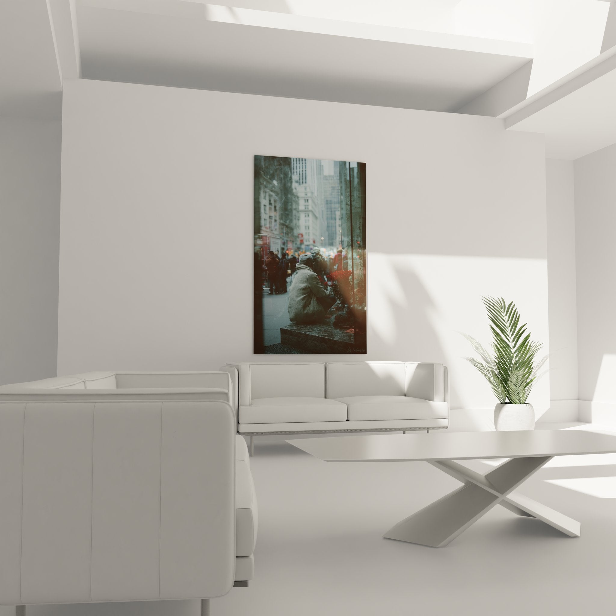 Gros plan tableau photographie artistique New York montrant détails texture et couleurs urbaines