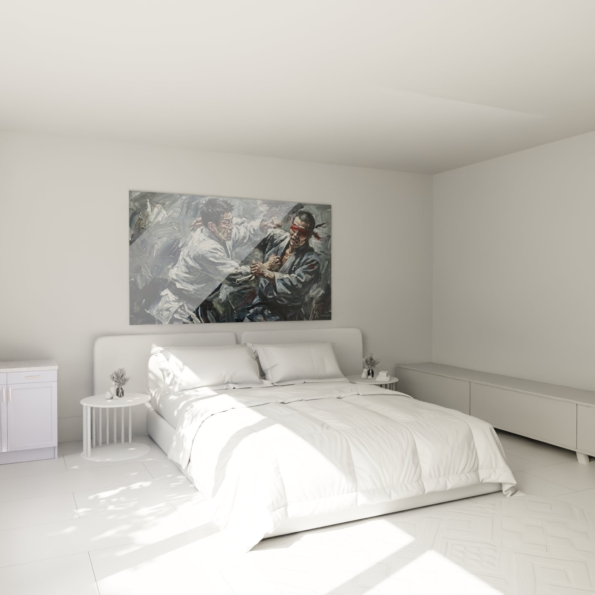 Decoration murale tableau combat paralympique dans chambre moderne style contemporain